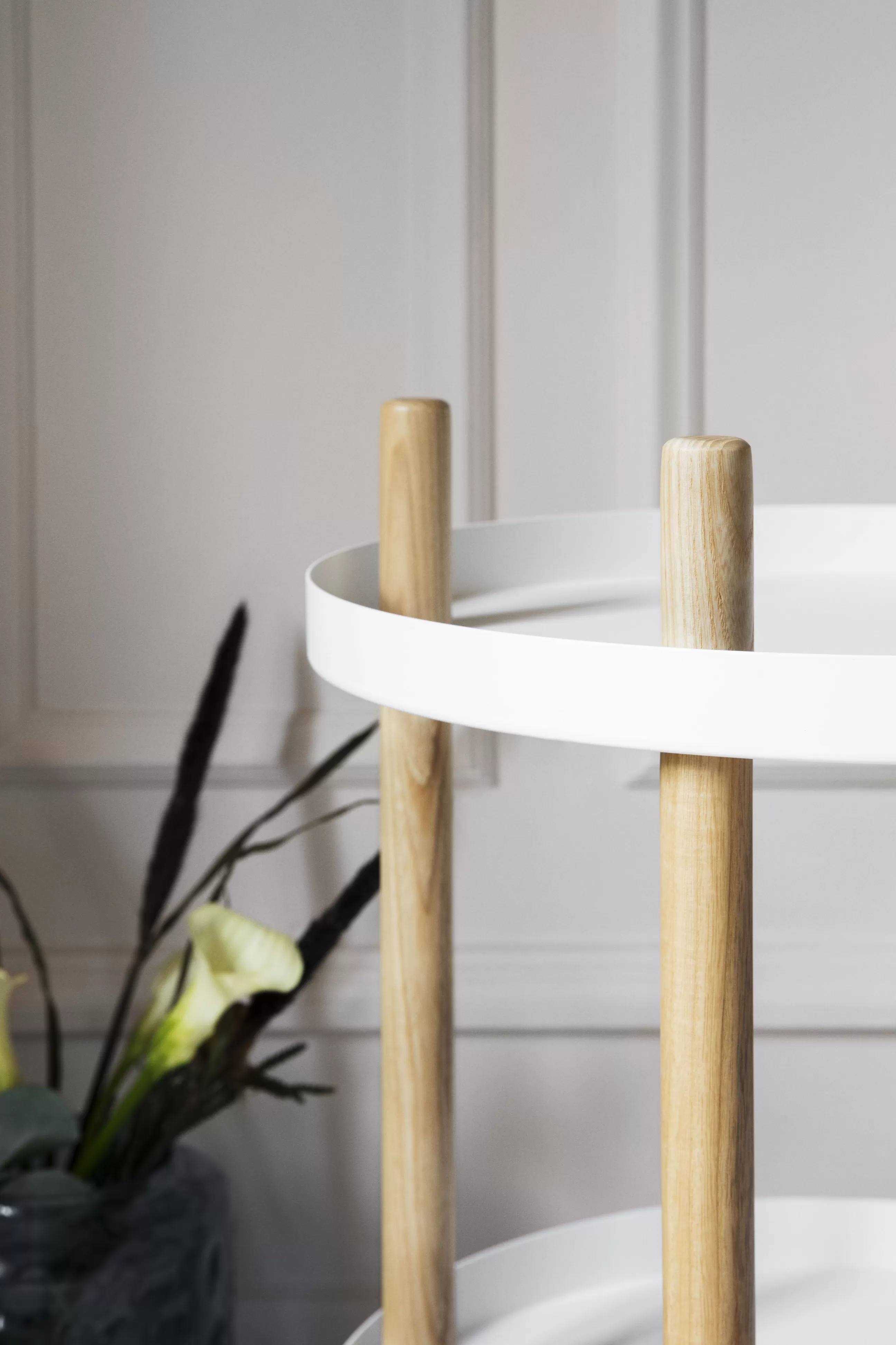 Compléments D'Ameublement>Normann Copenhagen Desserte Block Metalbois Naturel / O 45 Cm - Blanc - Bois Naturel