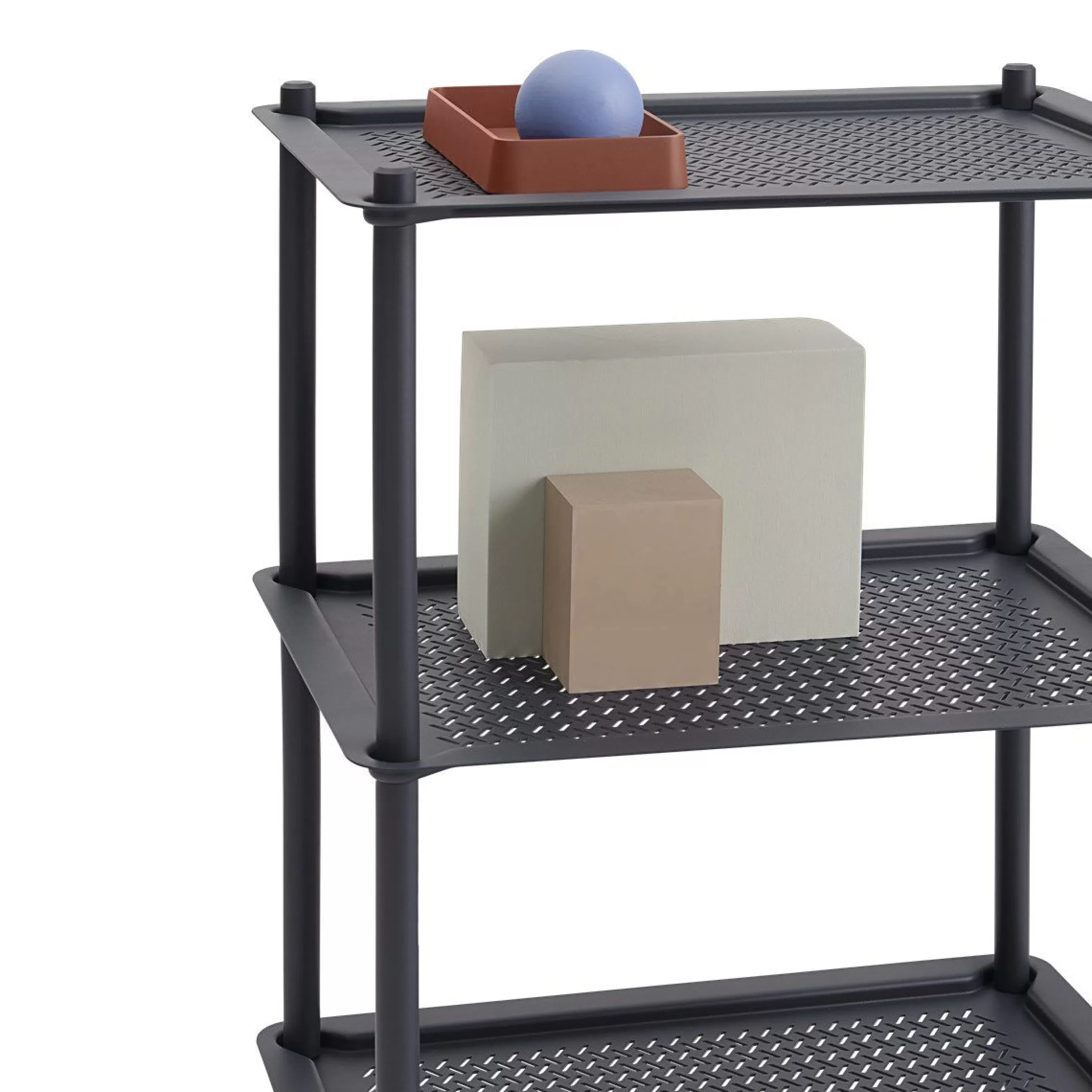 Compléments D'Ameublement>Muuto Desserte Flow Metal Bleu / 3 Plateaux - Acier Gaufre - Bleu-Gris