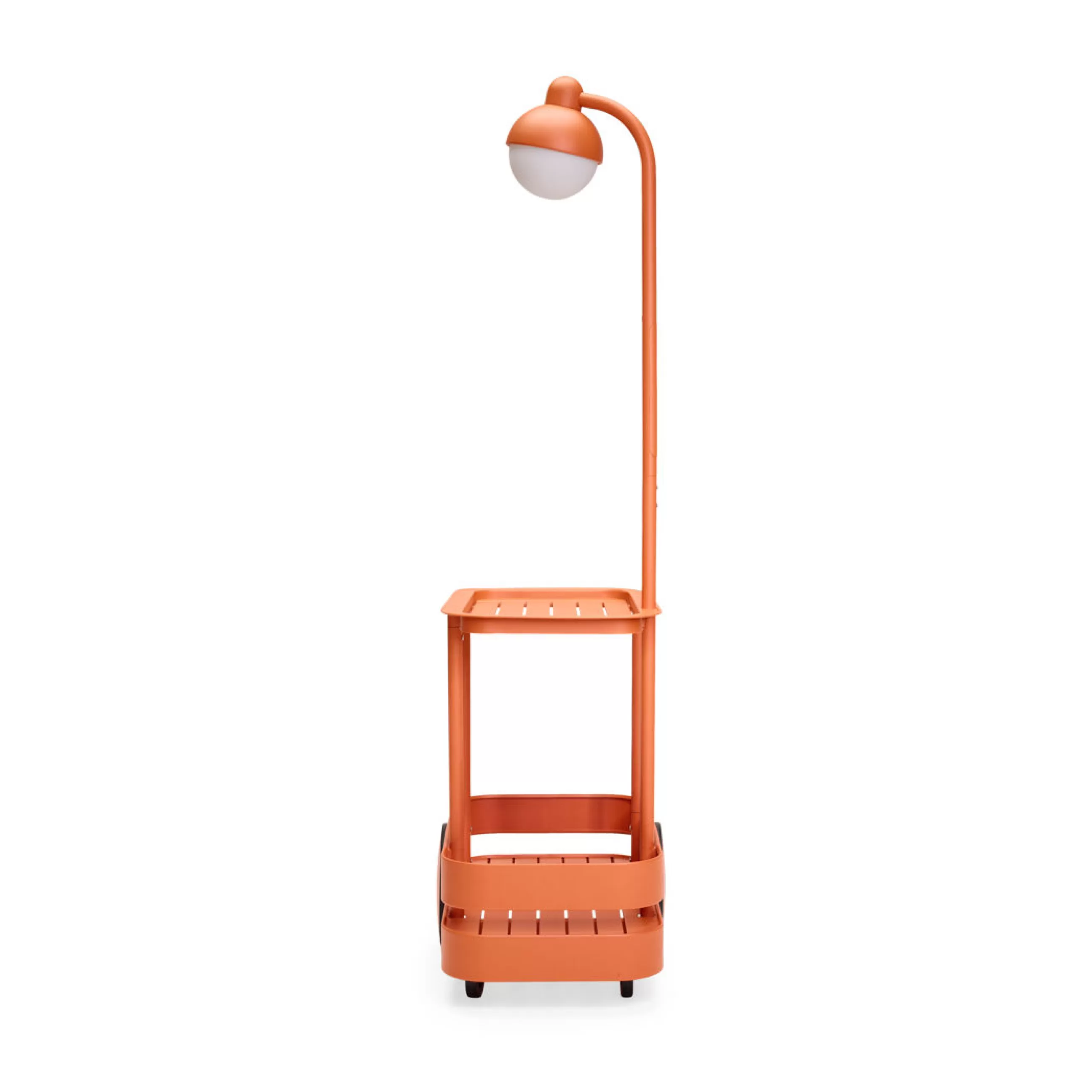 Dessertes D'extérieur>Fatboy Desserte Jolly Trolley Metal Orange / Lampe Sans Fil Recharge Usb - 78 X 55 X H 200 Cm - Mandarine