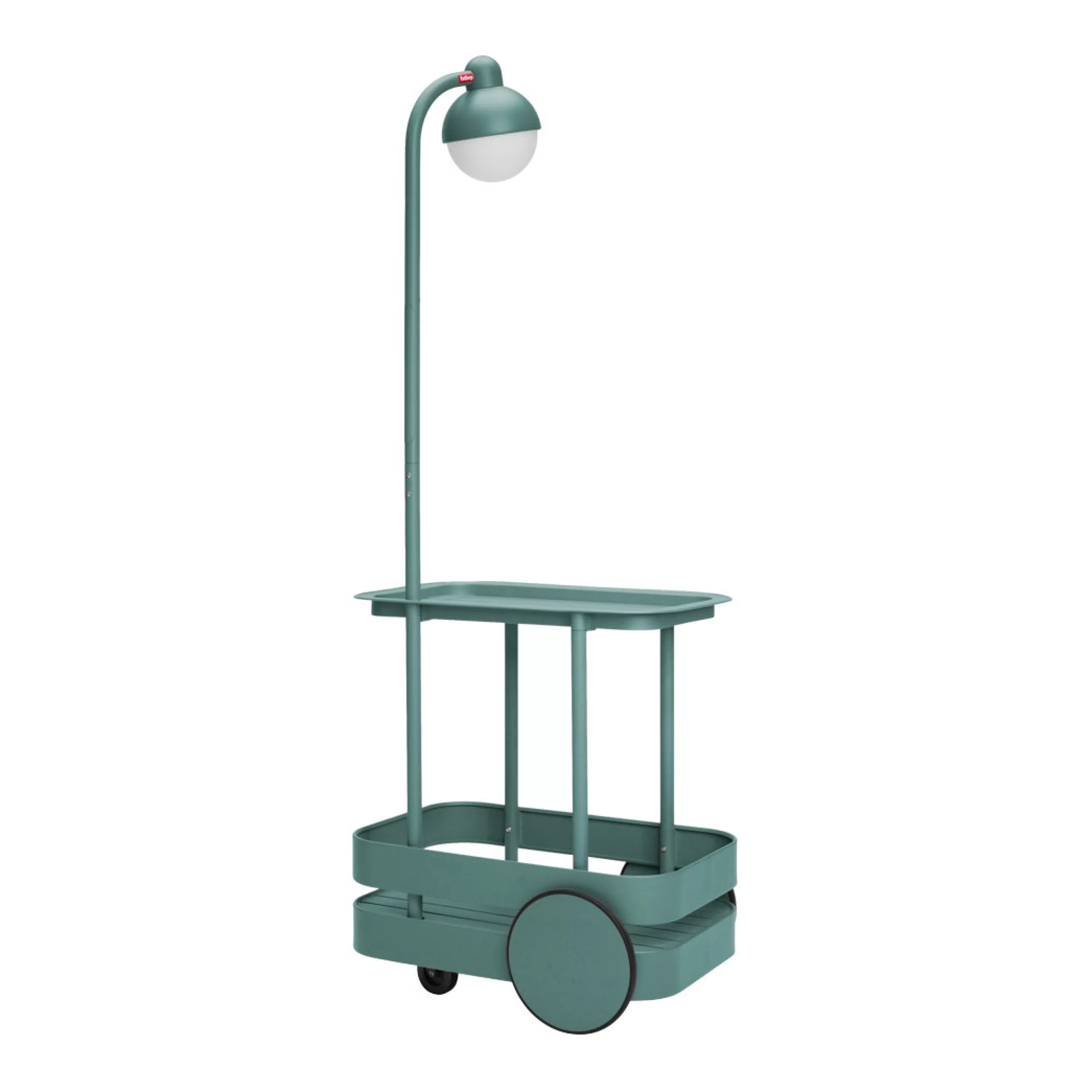 Dessertes D'extérieur>Fatboy Desserte Jolly Trolley Metal Vert / Lampe Sans Fil Recharge Usb - 78 X 55 X H 200 Cm - Vert Sauge