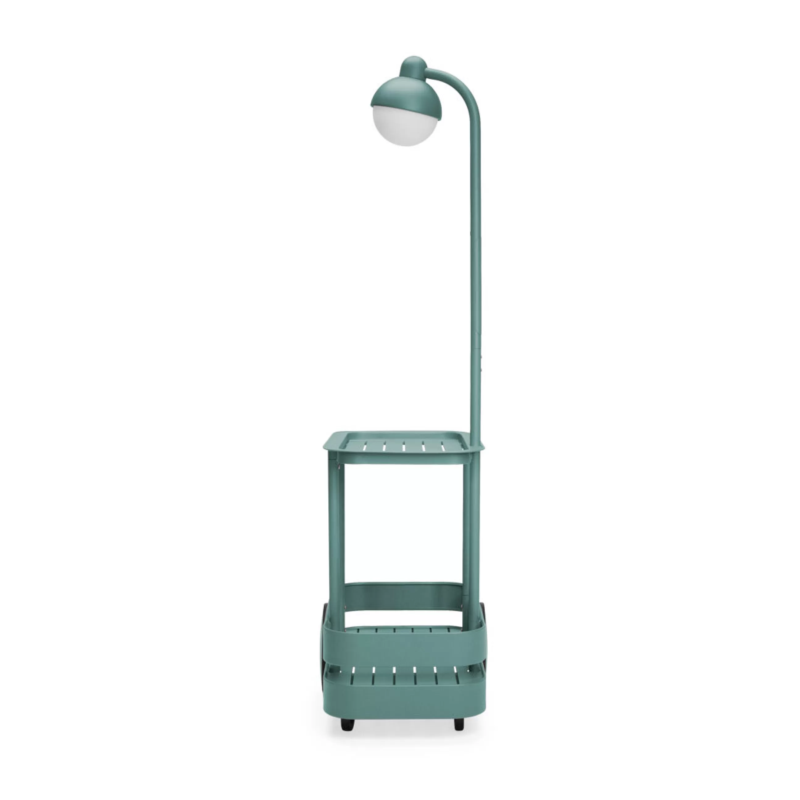 Dessertes D'extérieur>Fatboy Desserte Jolly Trolley Metal Vert / Lampe Sans Fil Recharge Usb - 78 X 55 X H 200 Cm - Vert Sauge