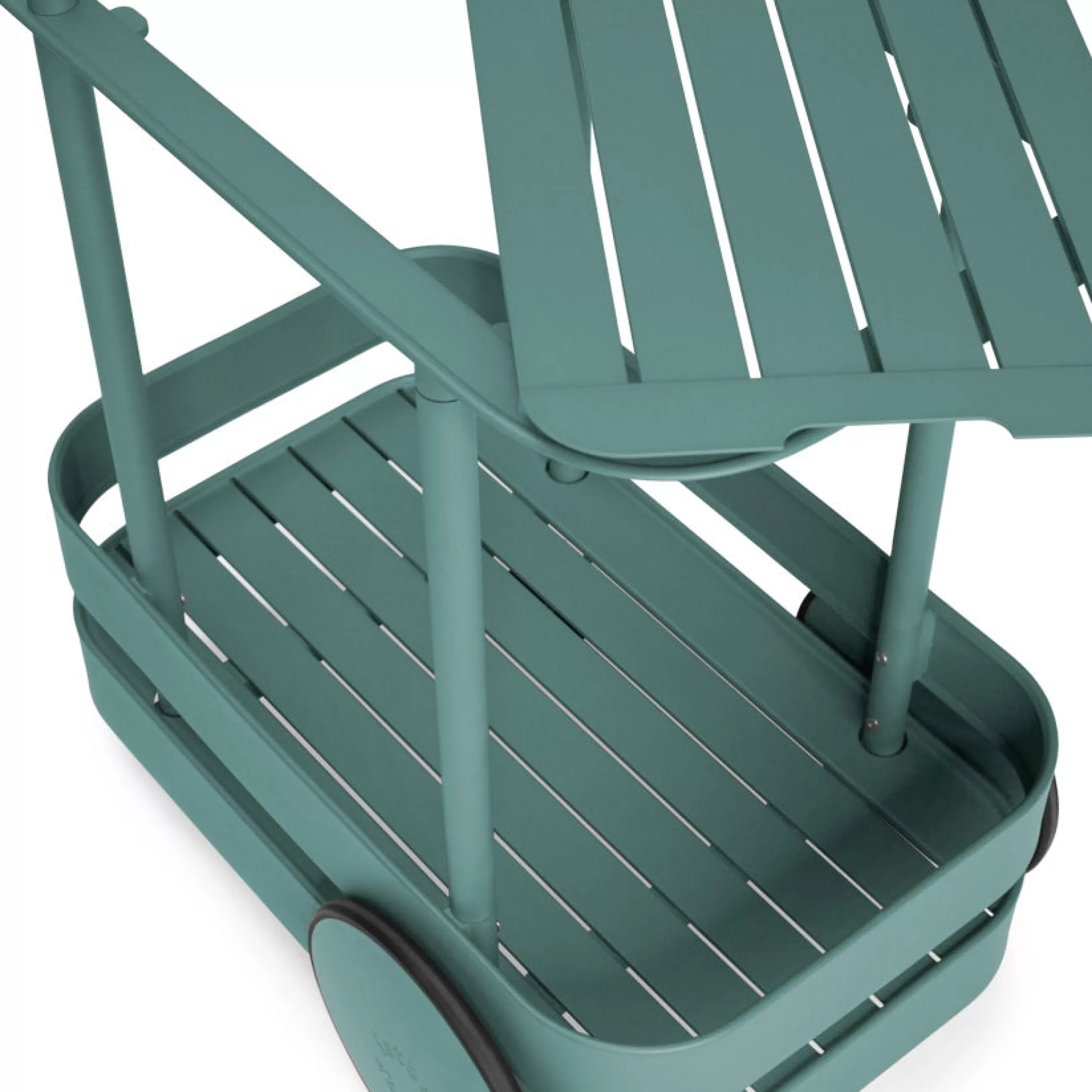 Dessertes D'extérieur>Fatboy Desserte Jolly Trolley Metal Vert / Lampe Sans Fil Recharge Usb - 78 X 55 X H 200 Cm - Vert Sauge