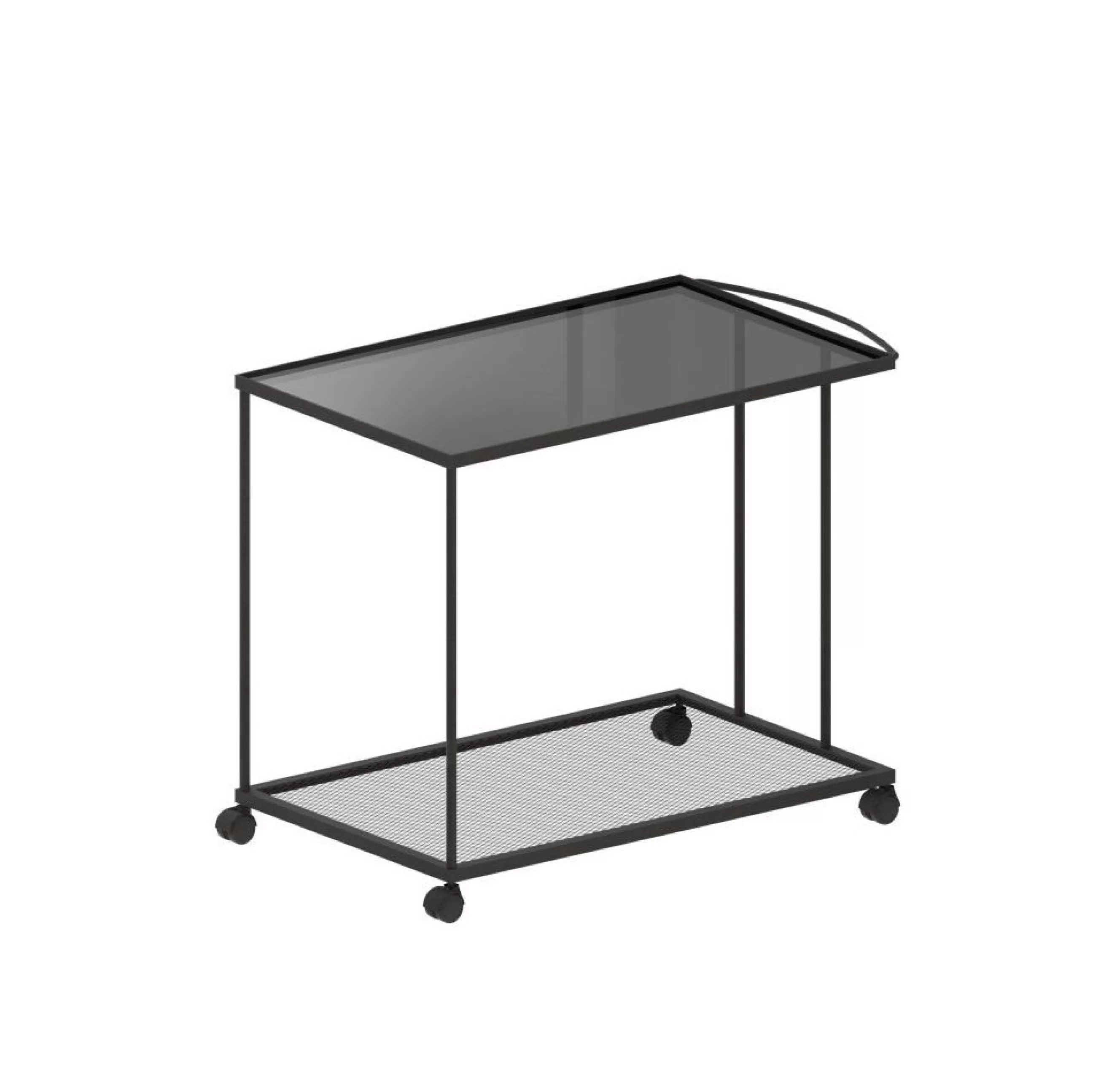 Compléments D'Ameublement>Zeus Desserte Tristano Metal Verre Gris / 87 X 50 X H 69 Cm - Gris - Metal Gun