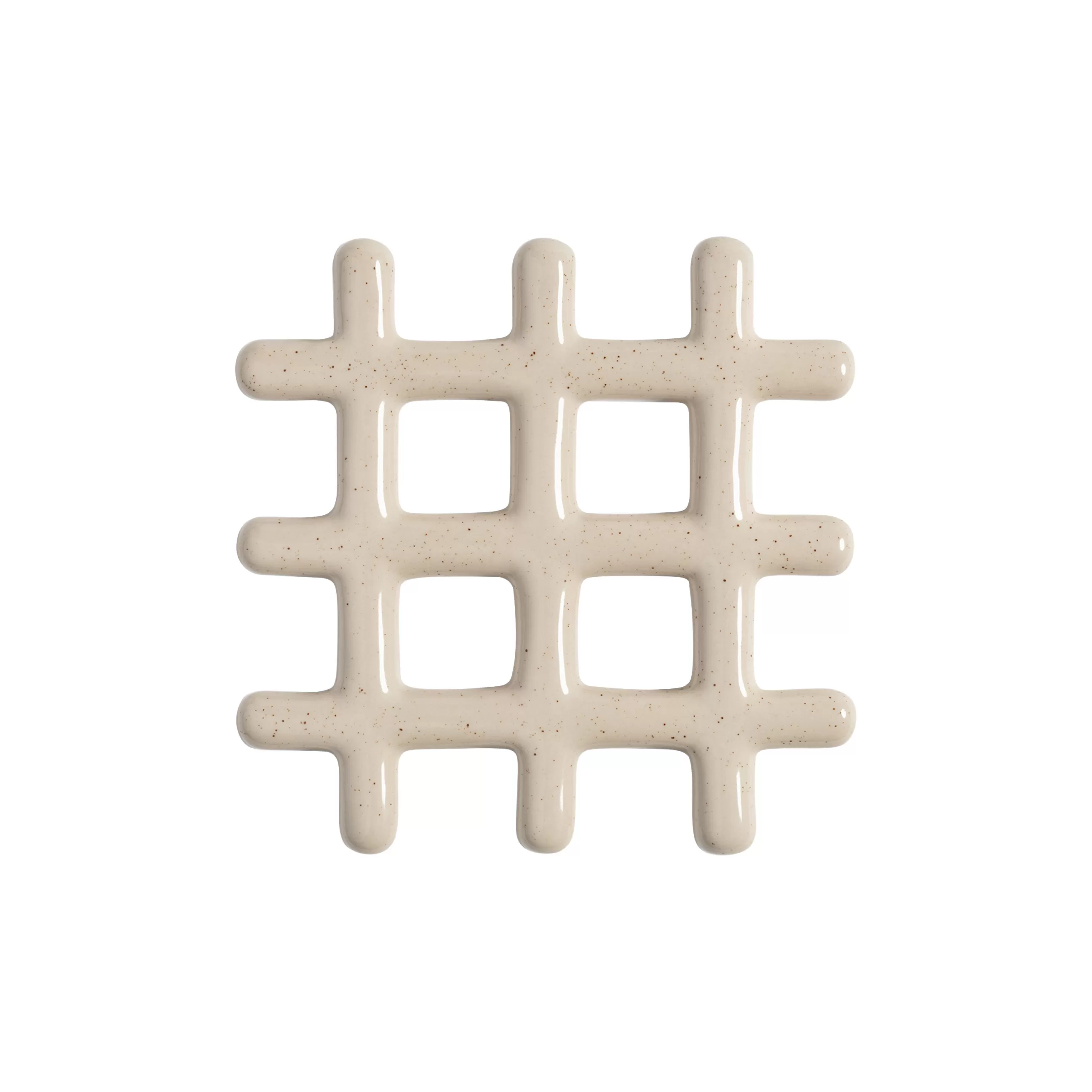 Dessous De Plat>& klevering Dessous De Plat Grid Ceramique/ 19 X 19 Cm - Gres - Beige