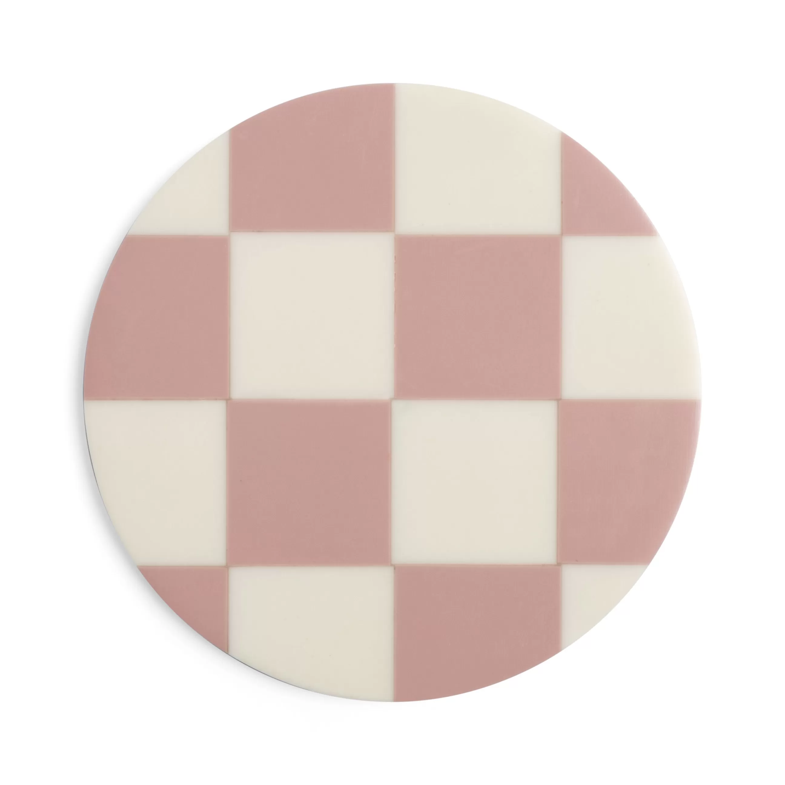Autour Du Vin>& klevering Dessous De Verre Check Plastique/ Set De 4 - Polyresine - Rose