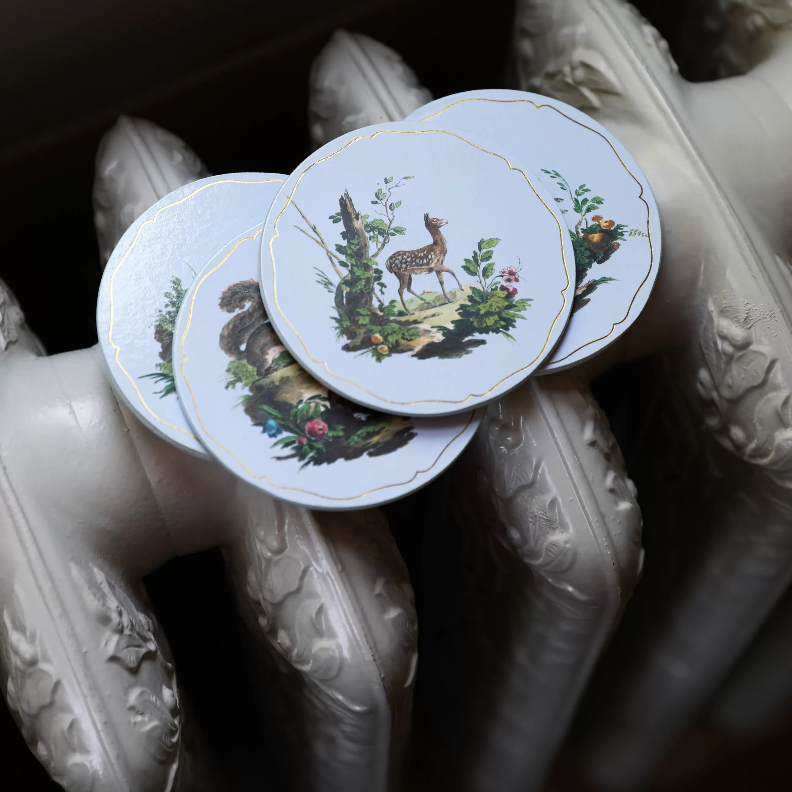 Dessous De Plat>& klevering Dessous De Verre Fauna Liege Blanc / Set De 4 - Liege - Blanc - Multicolore
