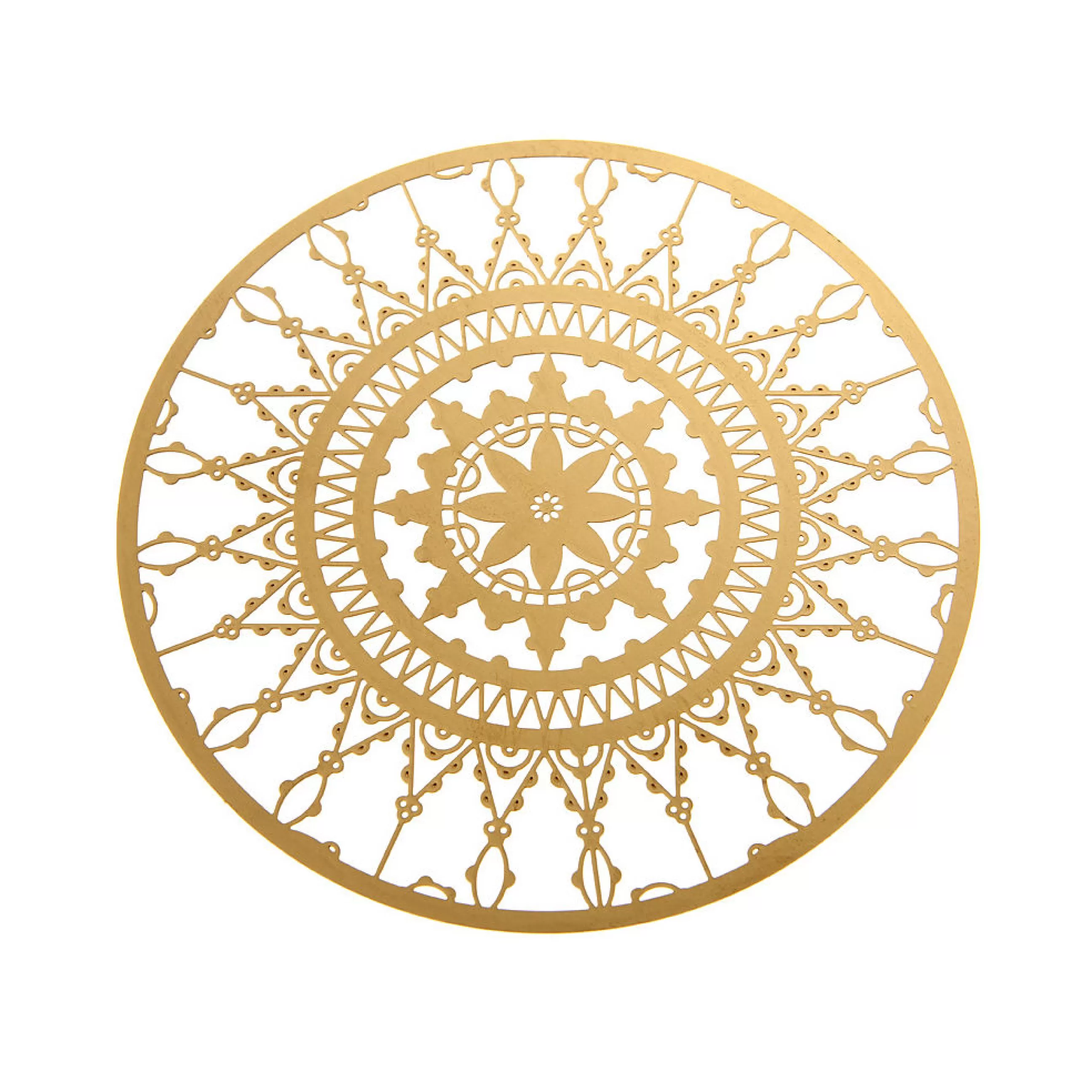 Dessous De Plat>Driade Dessous De Verre Italic Lace Metal Or / O 10 Cm - Lot De 4 - Laiton Dore