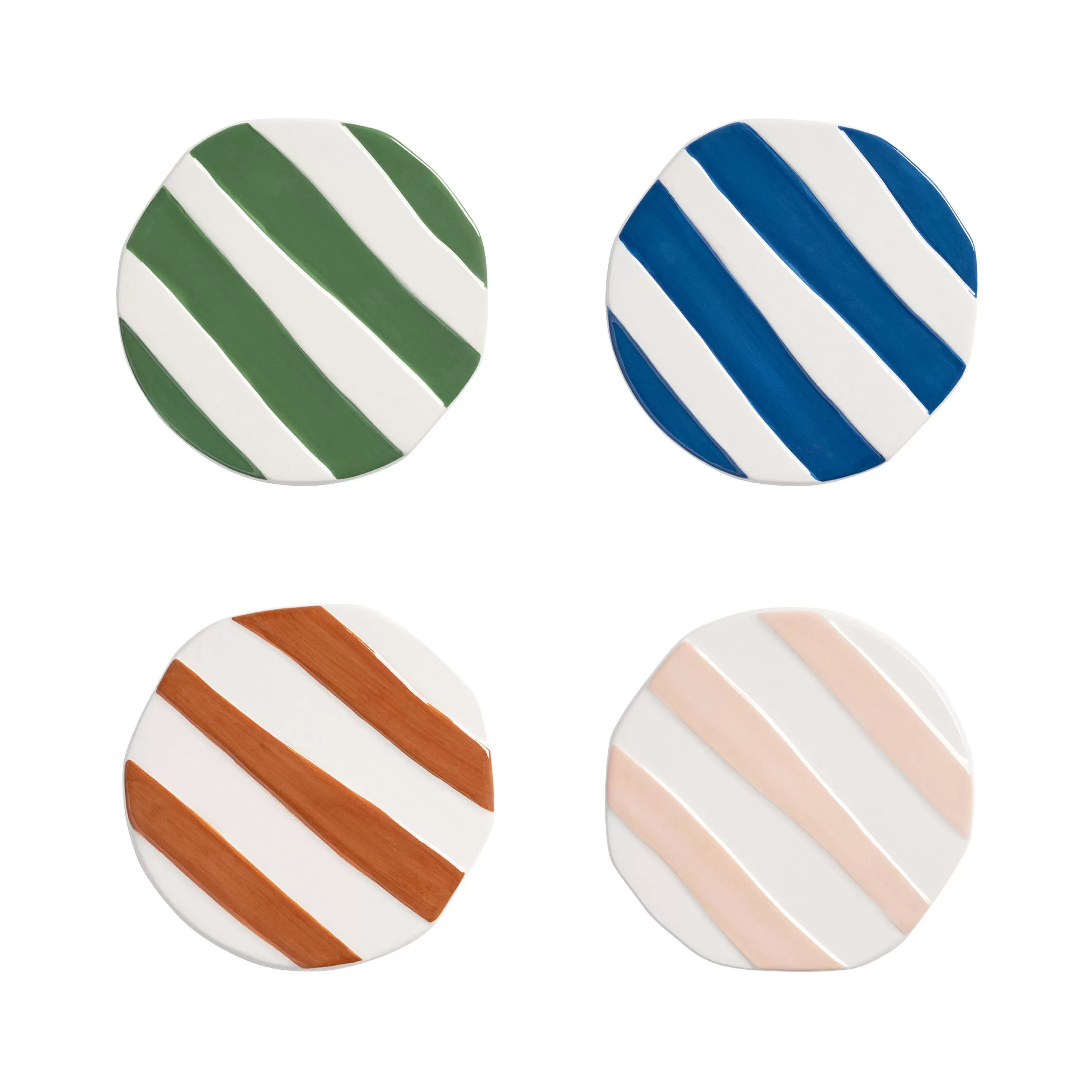 Dessous De Plat>& klevering Dessous De Verre Oblique Ceramique/ Set De 4 - Ceramique - Multicolore