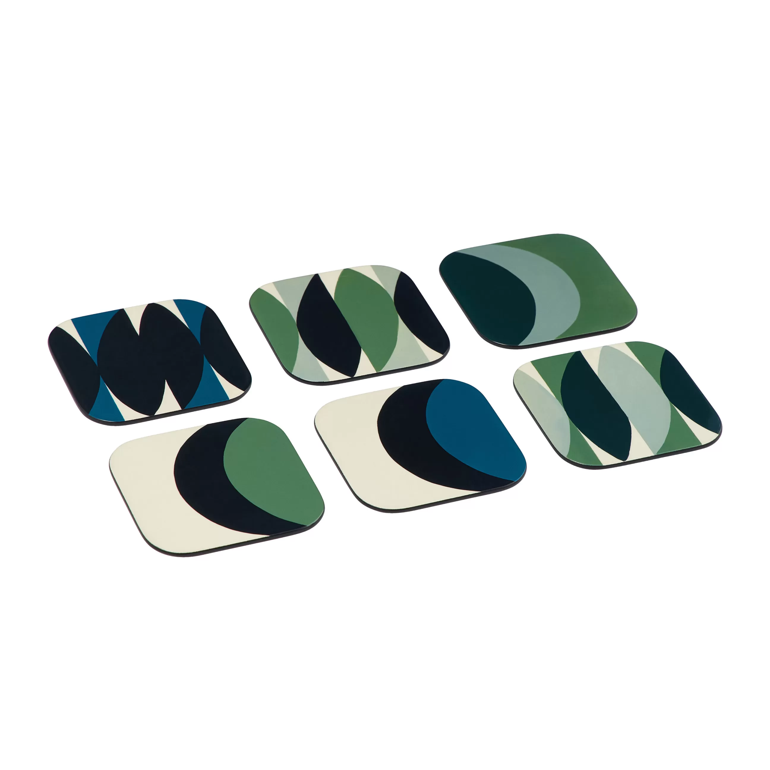 Dessous De Plat>Maison Sarah Lavoine Dessous De Verre Tchin Bois Bleu Vert / Set De 6 - Bois Laque - Bleu - Vert