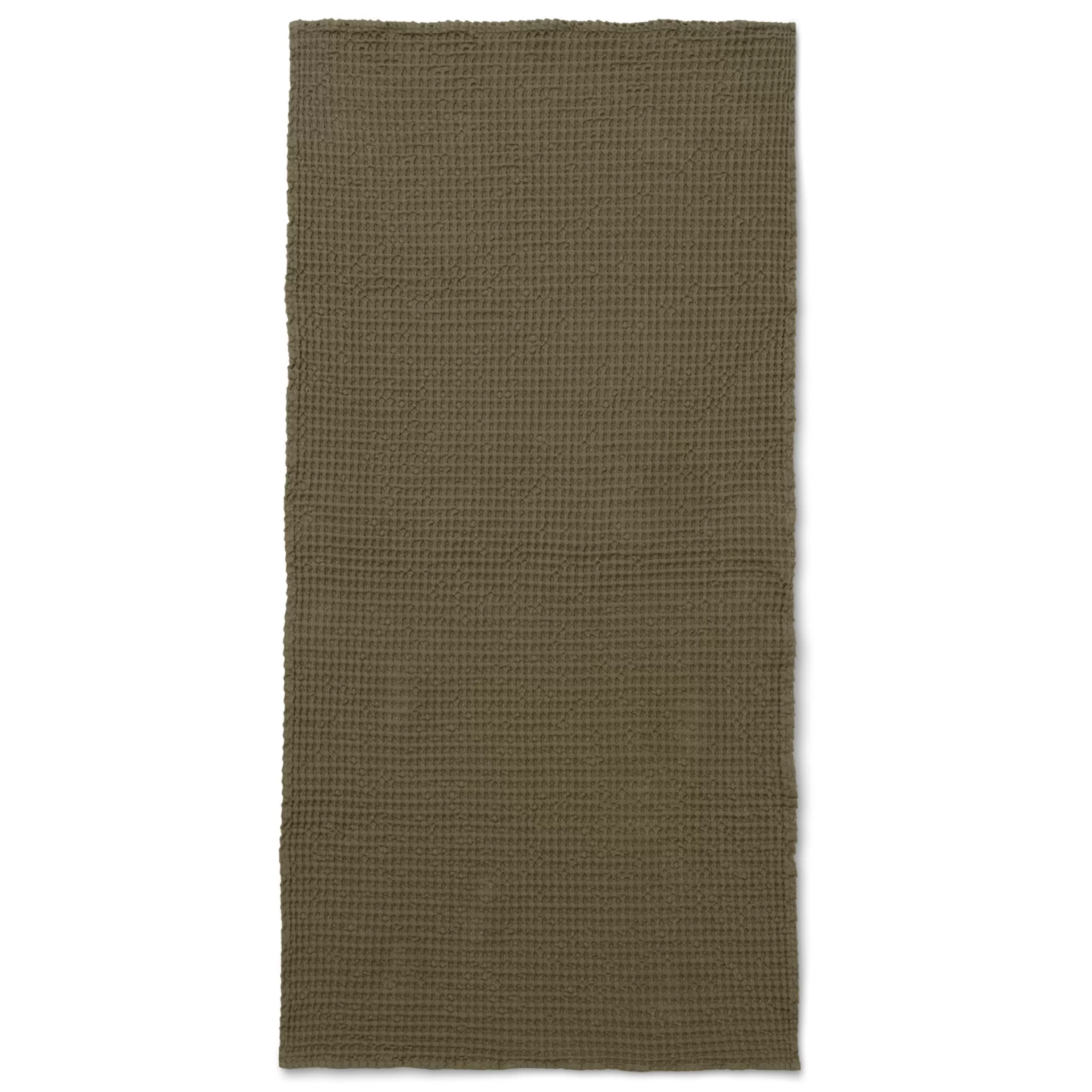 Linge De Bain>Ferm Living Drap De Bain Organic Tissu Vert / 140 X 70 Cm - Nid D'Abeille - Vert Olive