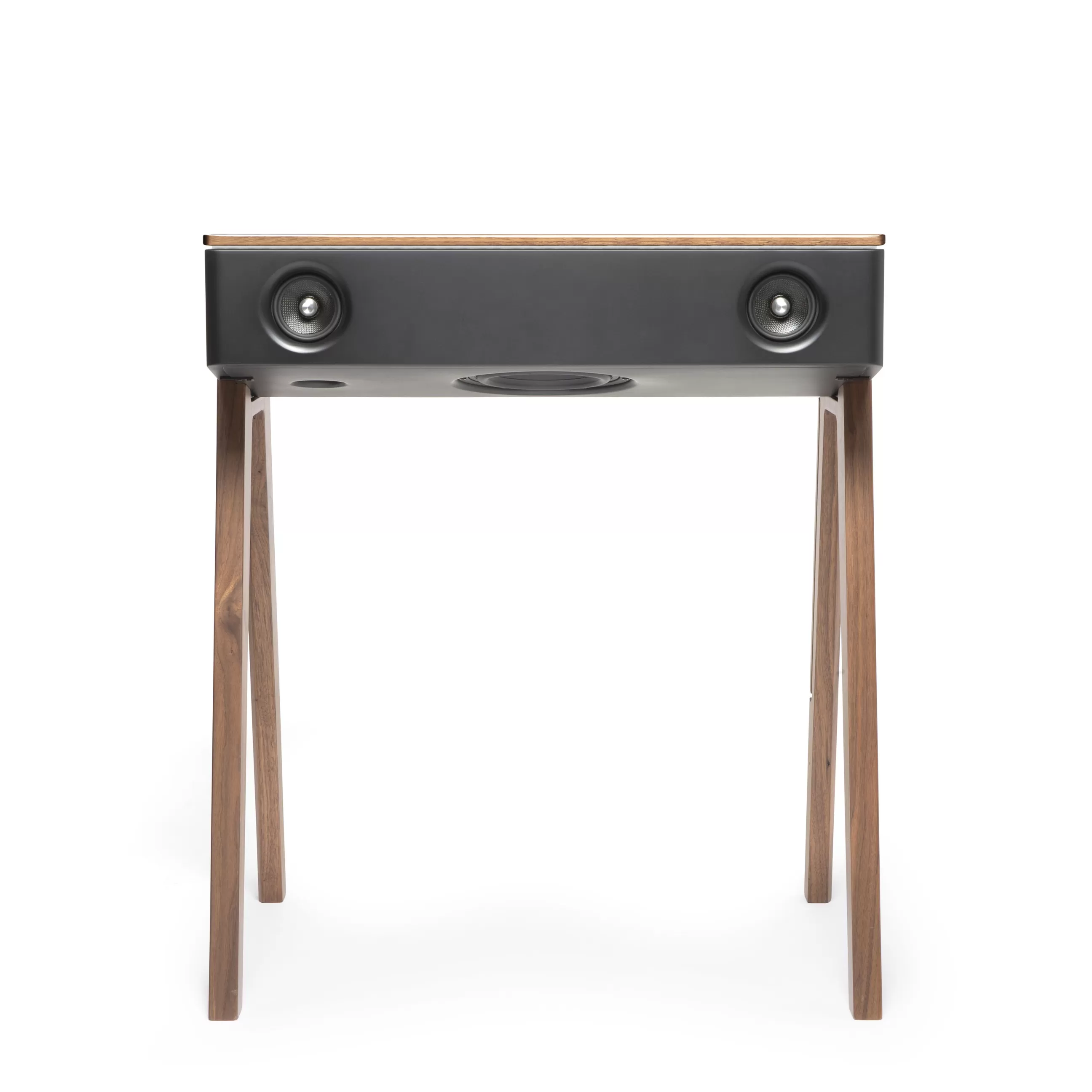 Enceintes Audio Son>La Boite Concept Enceinte Bluetooth Lx Noir Bois Naturel / Bureau - Enceinte Active Haute-Fidelite Tout-En-Un - Argent - Noir - Noyer