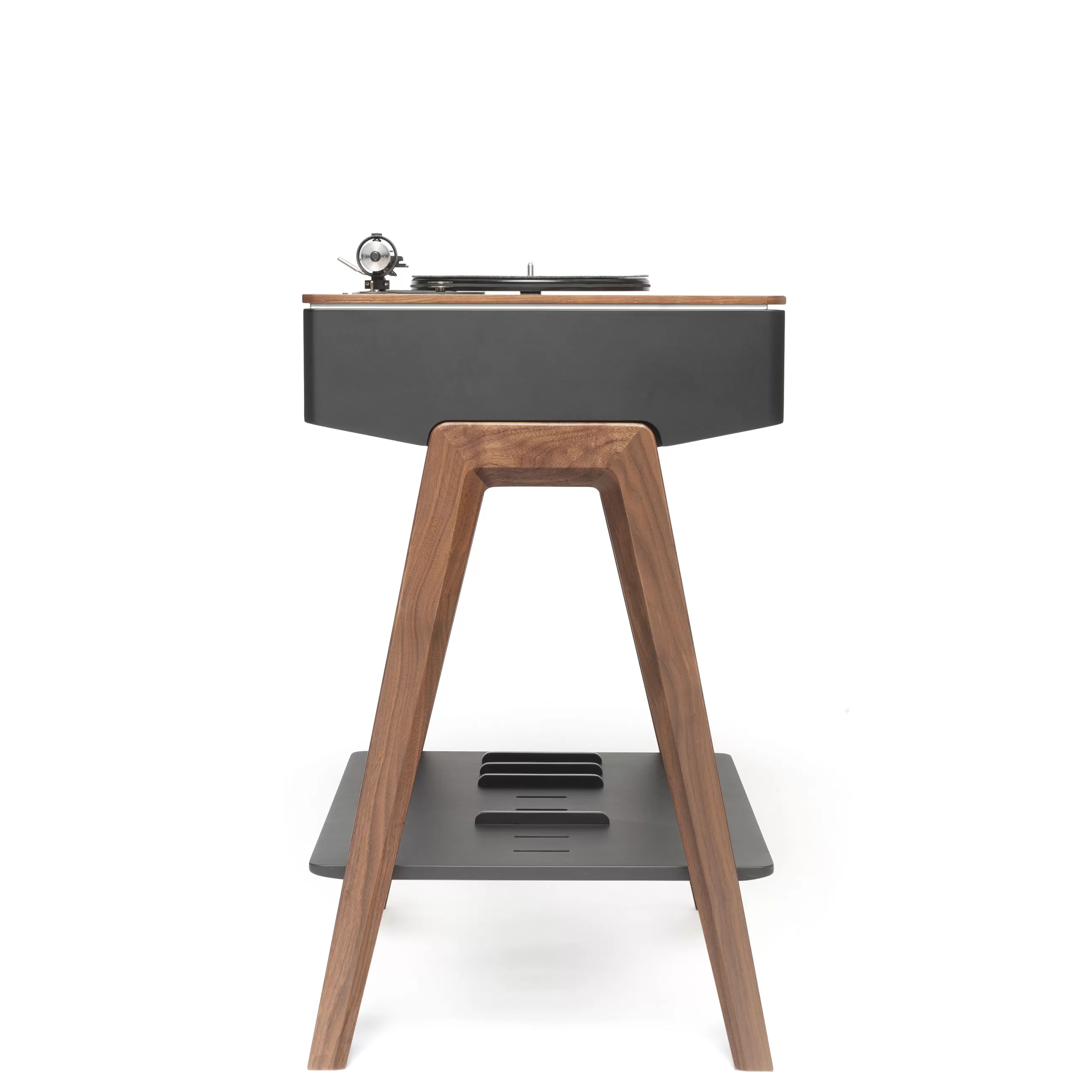 Enceintes Audio Son>La Boite Concept Enceinte Bluetooth Lx Platine Noir Bois Naturel / Enceinte Active Haute-Fidelite Tout-En-Un Avec Platine Integree - Argent - Noir - Noyer
