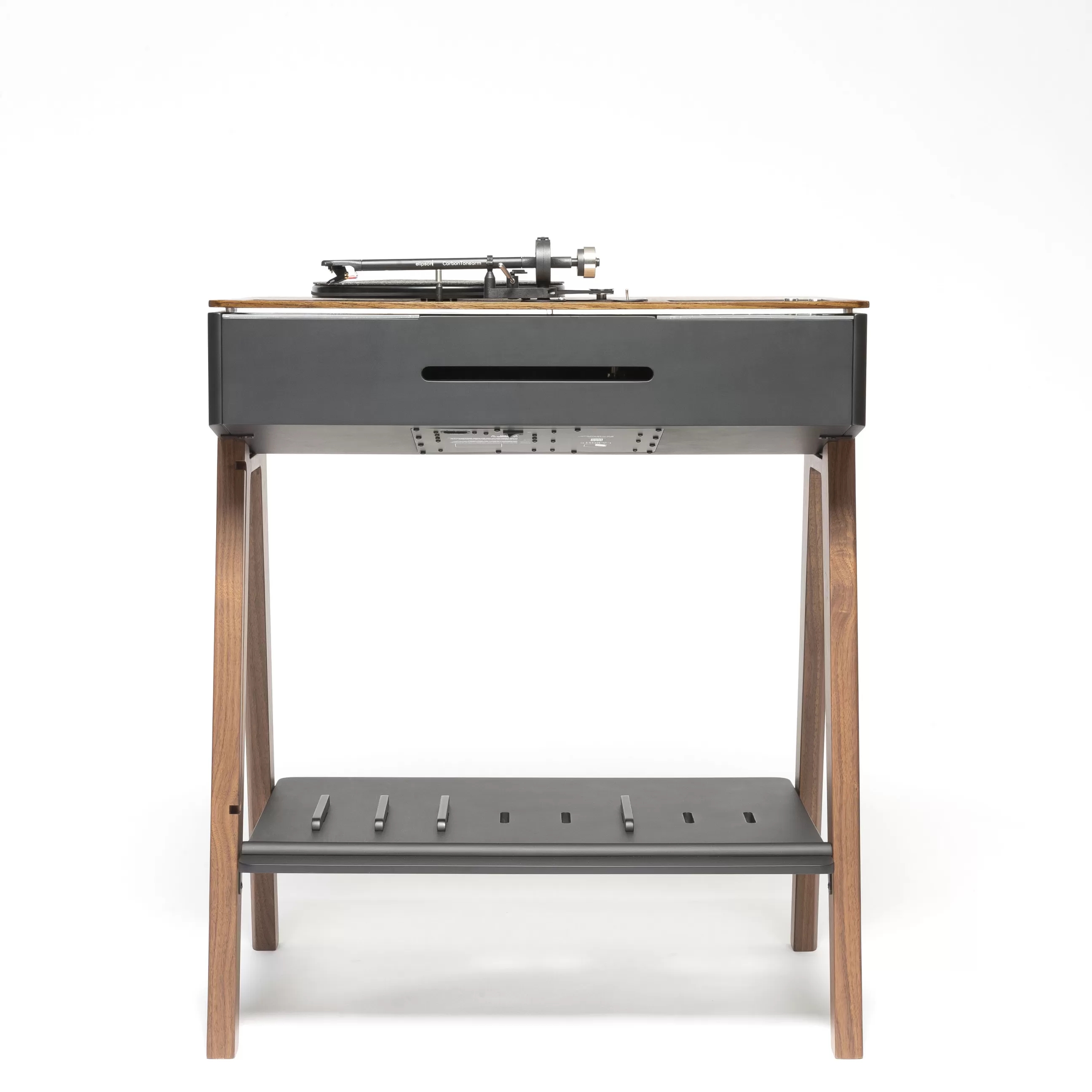 Enceintes Audio Son>La Boite Concept Enceinte Bluetooth Lx Platine Noir Bois Naturel / Enceinte Active Haute-Fidelite Tout-En-Un Avec Platine Integree - Argent - Noir - Noyer
