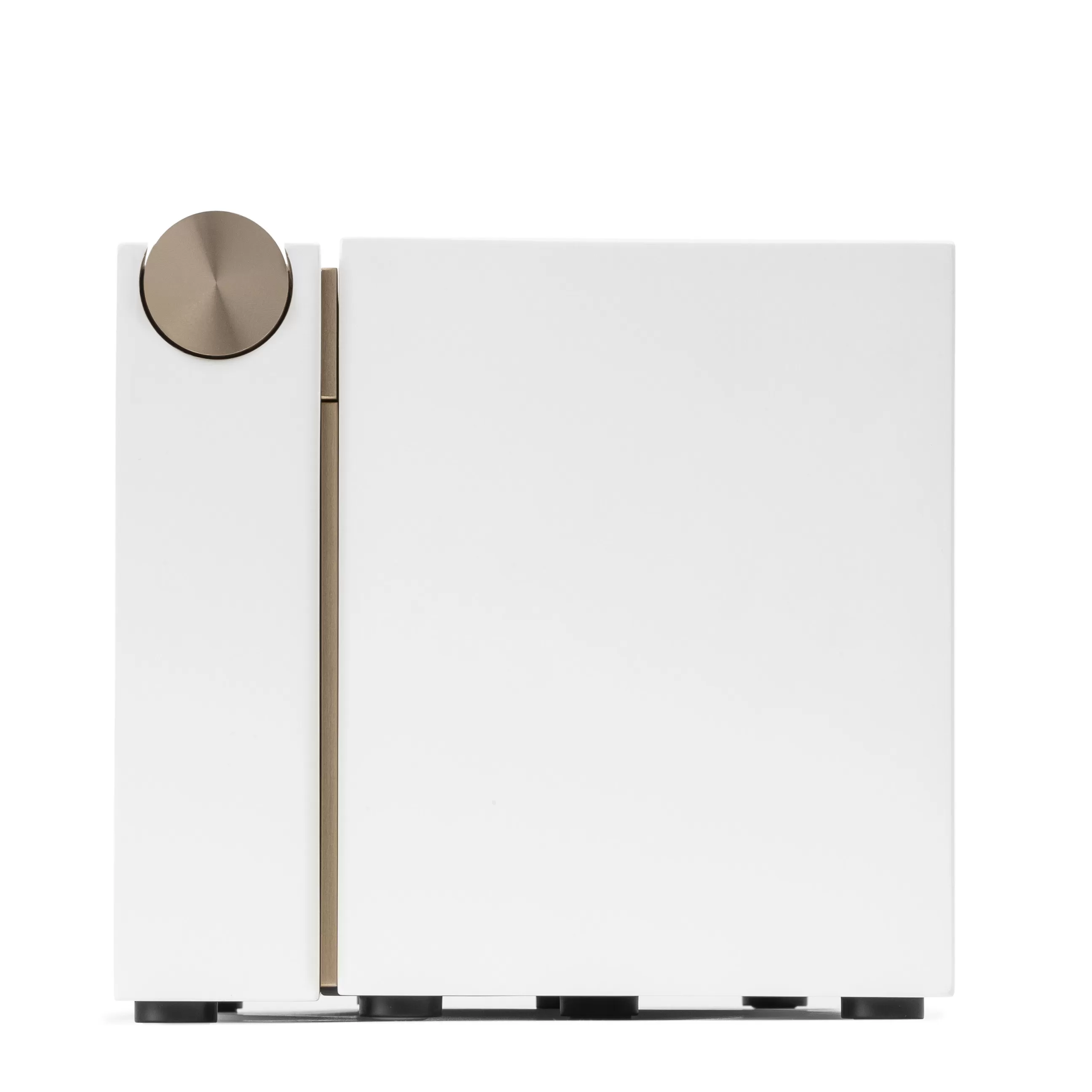Enceintes Audio Son>La Boite Concept Enceinte Bluetooth Pr 01 Metal Tissu Bois/ Avec Technologie Active Pression Reflex - Blanc - Or