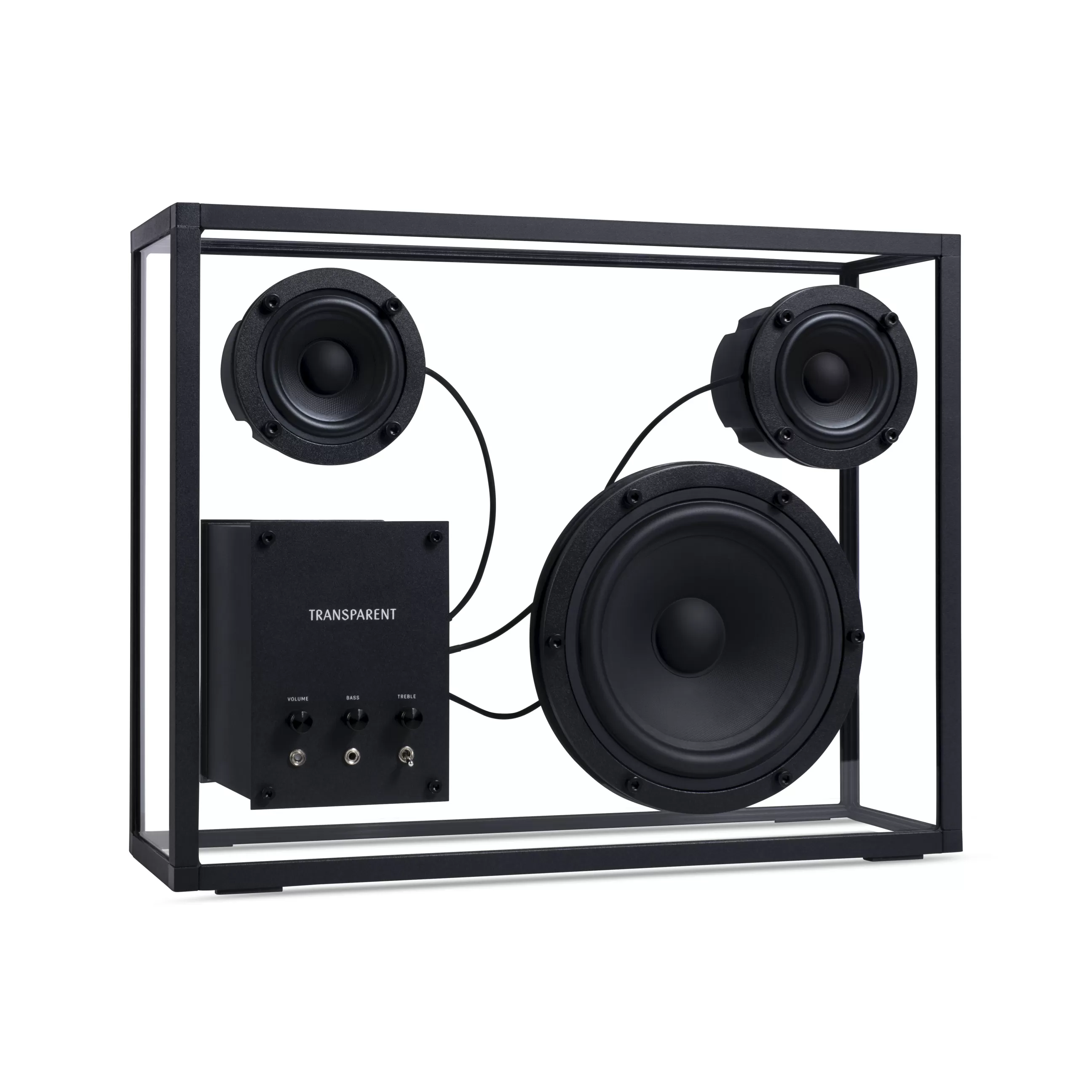 Enceintes Audio Son>Transparent Speaker Enceinte Large Verre Noir Transparent / L 42 X H 33 Cm - Verre Trempe - Noir - Transparent
