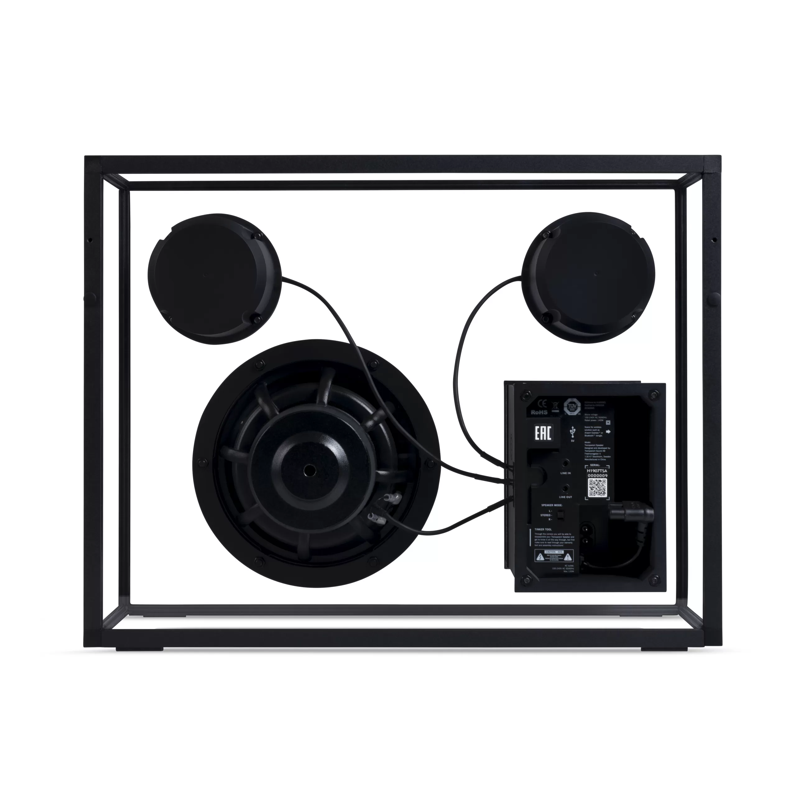 Enceintes Audio Son>Transparent Speaker Enceinte Large Verre Noir Transparent / L 42 X H 33 Cm - Verre Trempe - Noir - Transparent