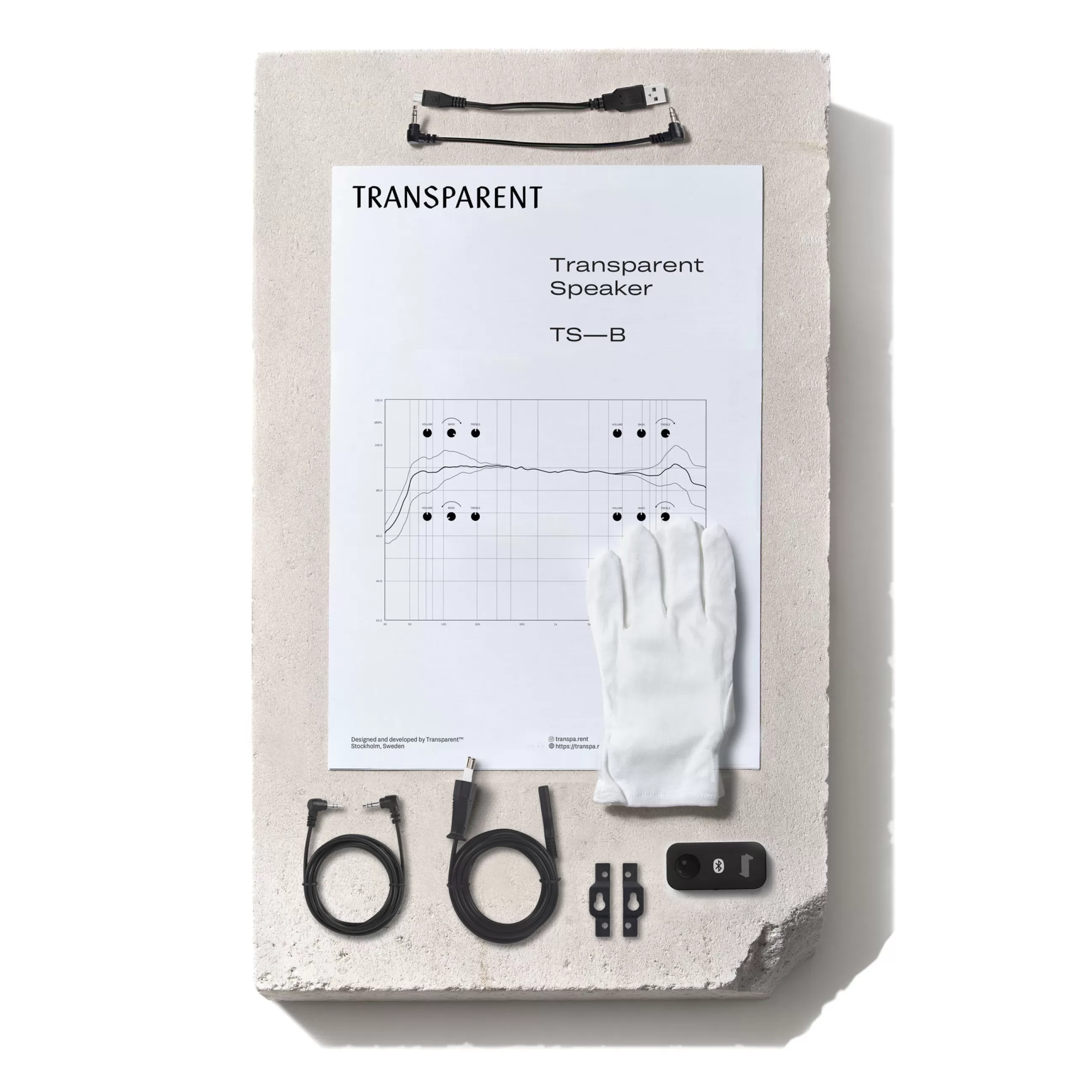 Enceintes Audio Son>Transparent Speaker Enceinte Large Verre Noir Transparent / L 42 X H 33 Cm - Verre Trempe - Noir - Transparent