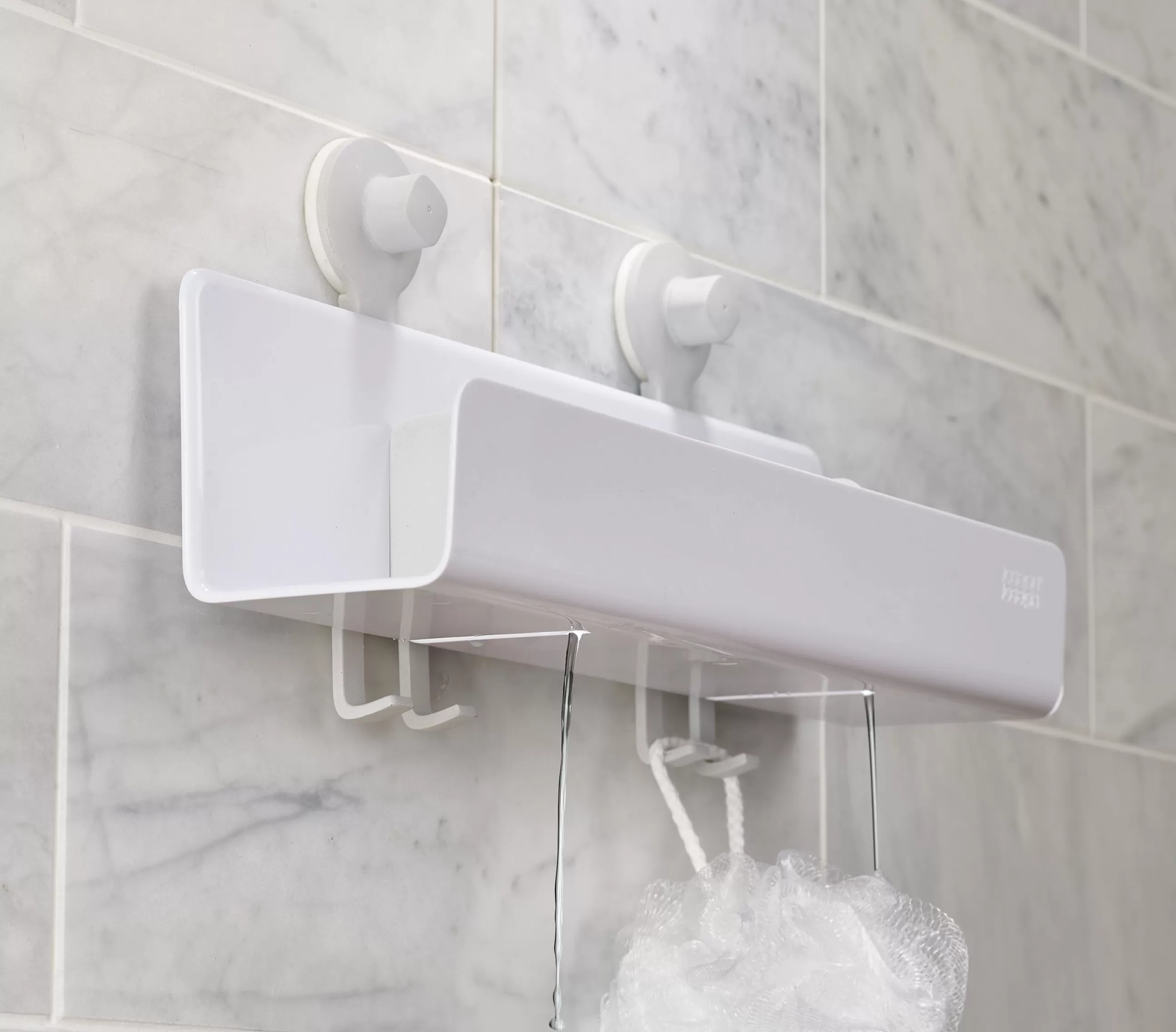 Accessoires Salle De Bains>Joseph Joseph Etagere De Douche Easystore Large Plastique/ L 40 Cm - Ventouses Puissantes / Miroir Amovible - Blanc