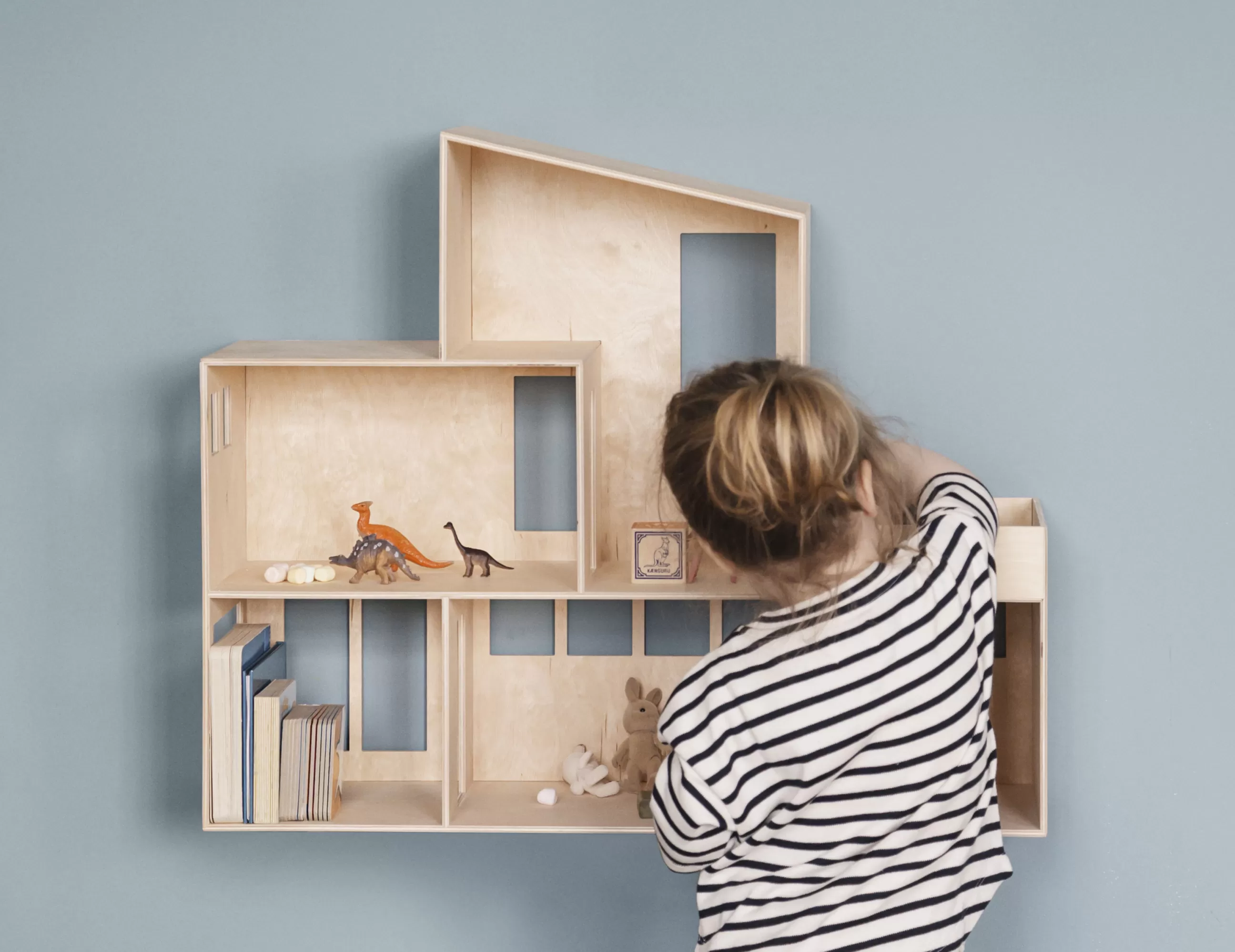 Mobilier Kids>Ferm Living Etagere Funkis House Large/ Maison De Poupees - L 66 X H 55 X Prof. 20 Cm - Bois Naturel