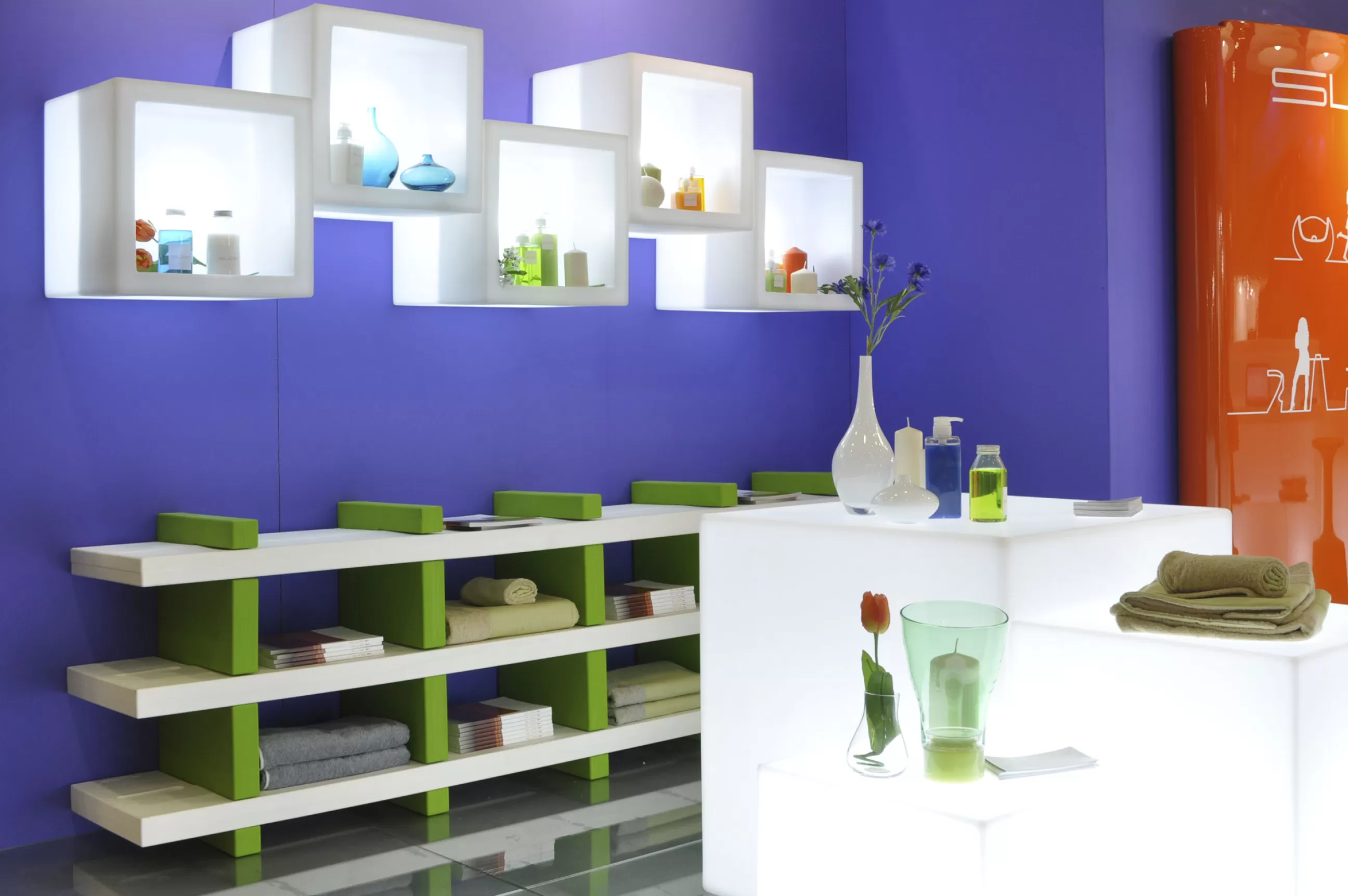 Mobilier Lumineux>Slide Etagere Lumineuse Open Cube Plastique Lumineux - Blanc
