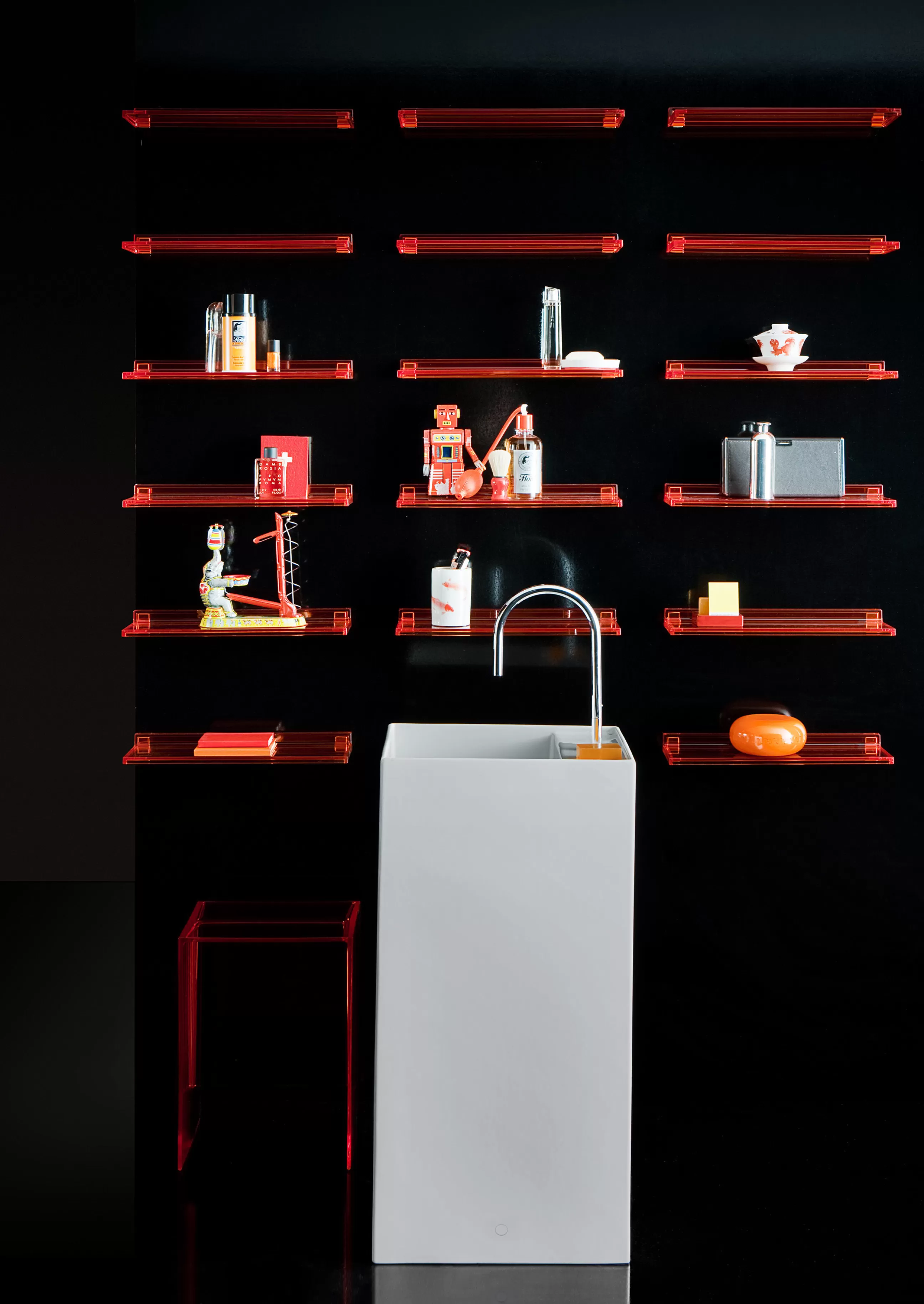 Accessoires Salle De Bains>Kartell Etagere Shelfish Plastique Marron / L 45 Cm - Ambre