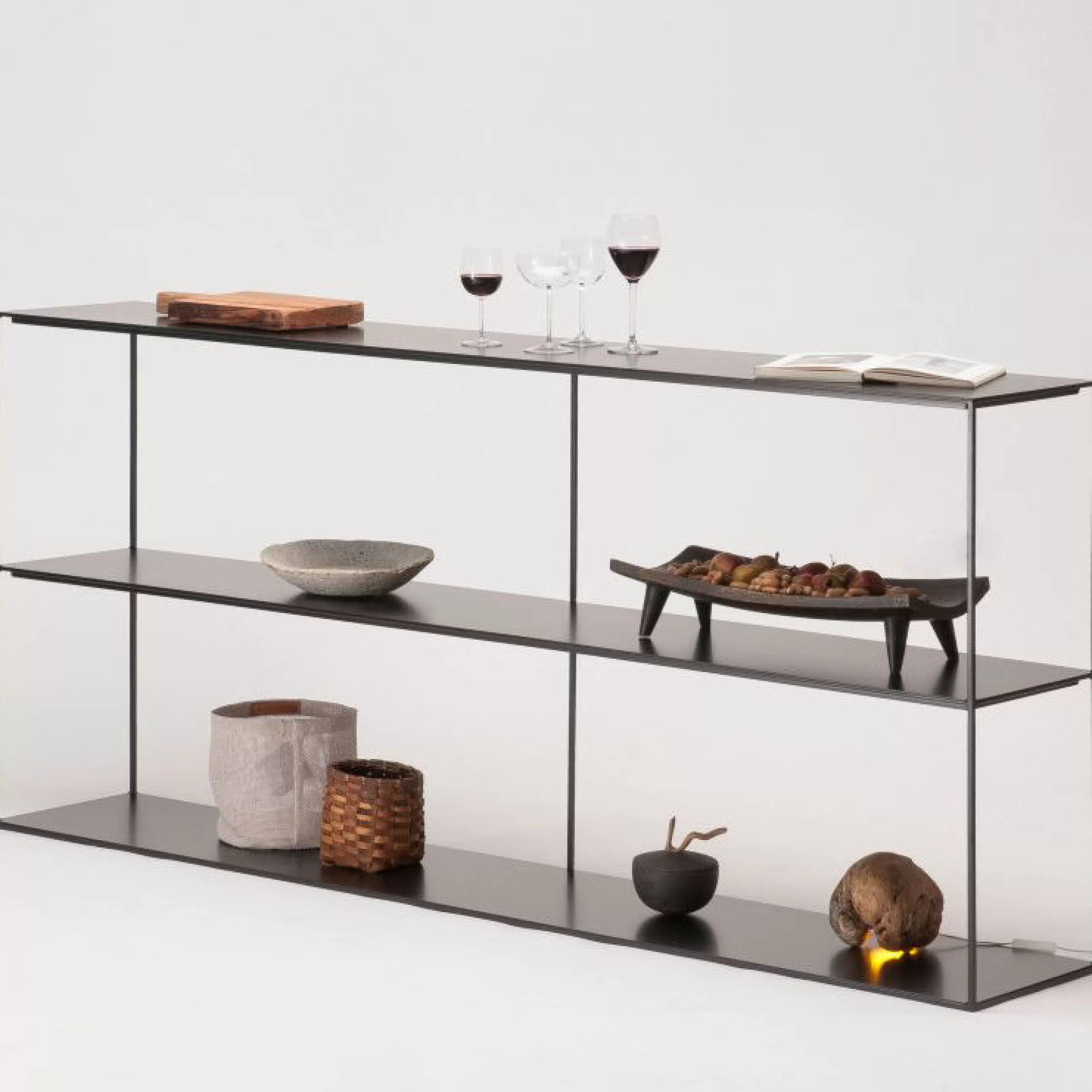 Consoles>Zeus Etagere Slim Irony Metal Noir / Console - L 180 X H 64 Cm - Noir Cuivre