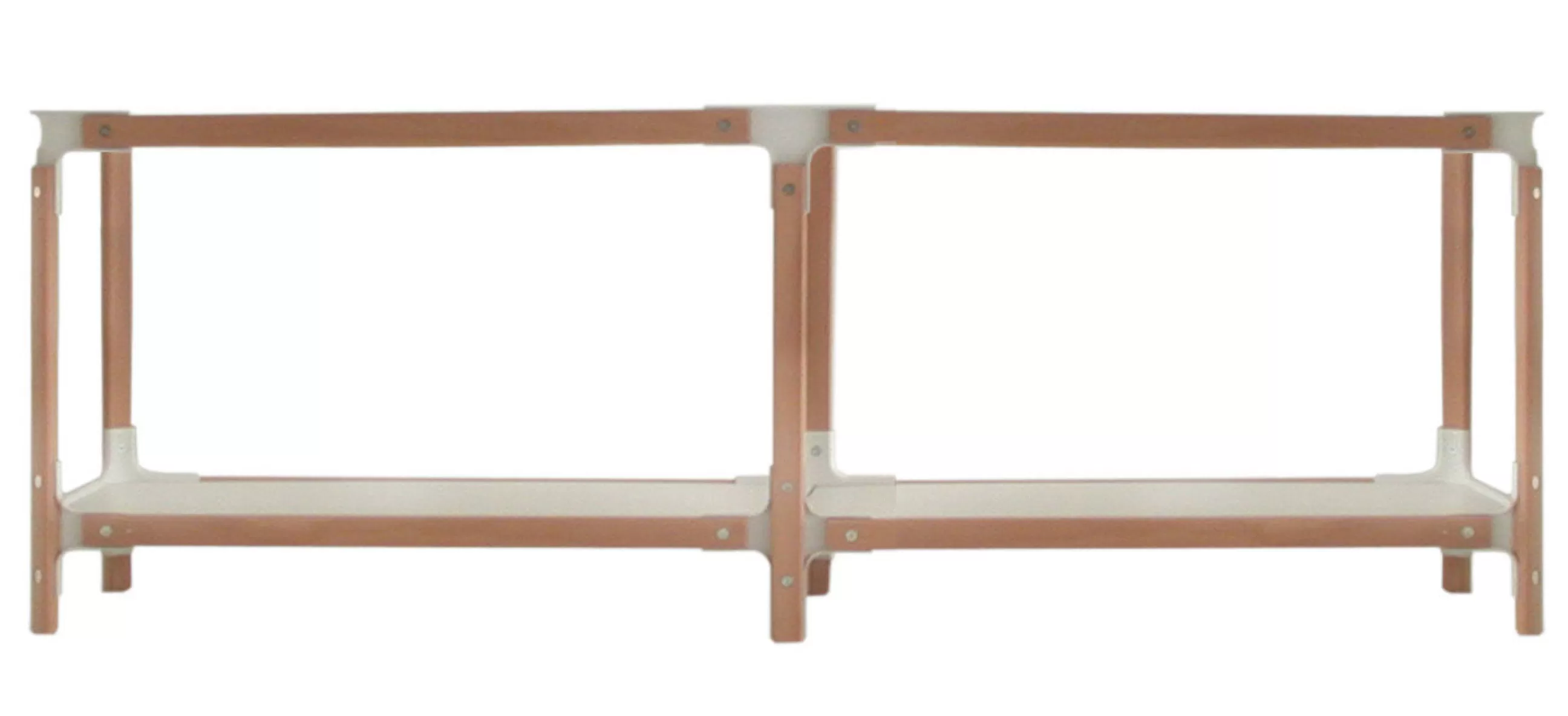 Meubles Tv>Magis Etagere Steelwood Metal Blanc Bois Naturel / H 54 Cm - Blanc - Hetre