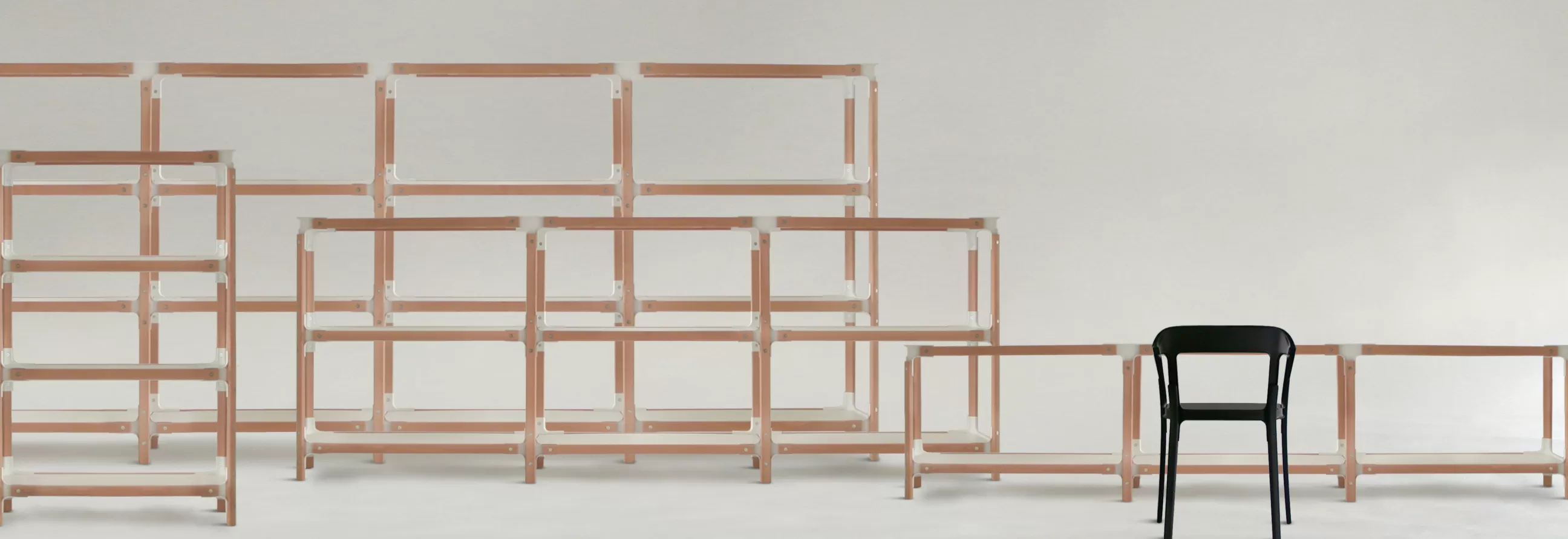 Meubles Tv>Magis Etagere Steelwood Metal Blanc Bois Naturel / H 54 Cm - Blanc - Hetre