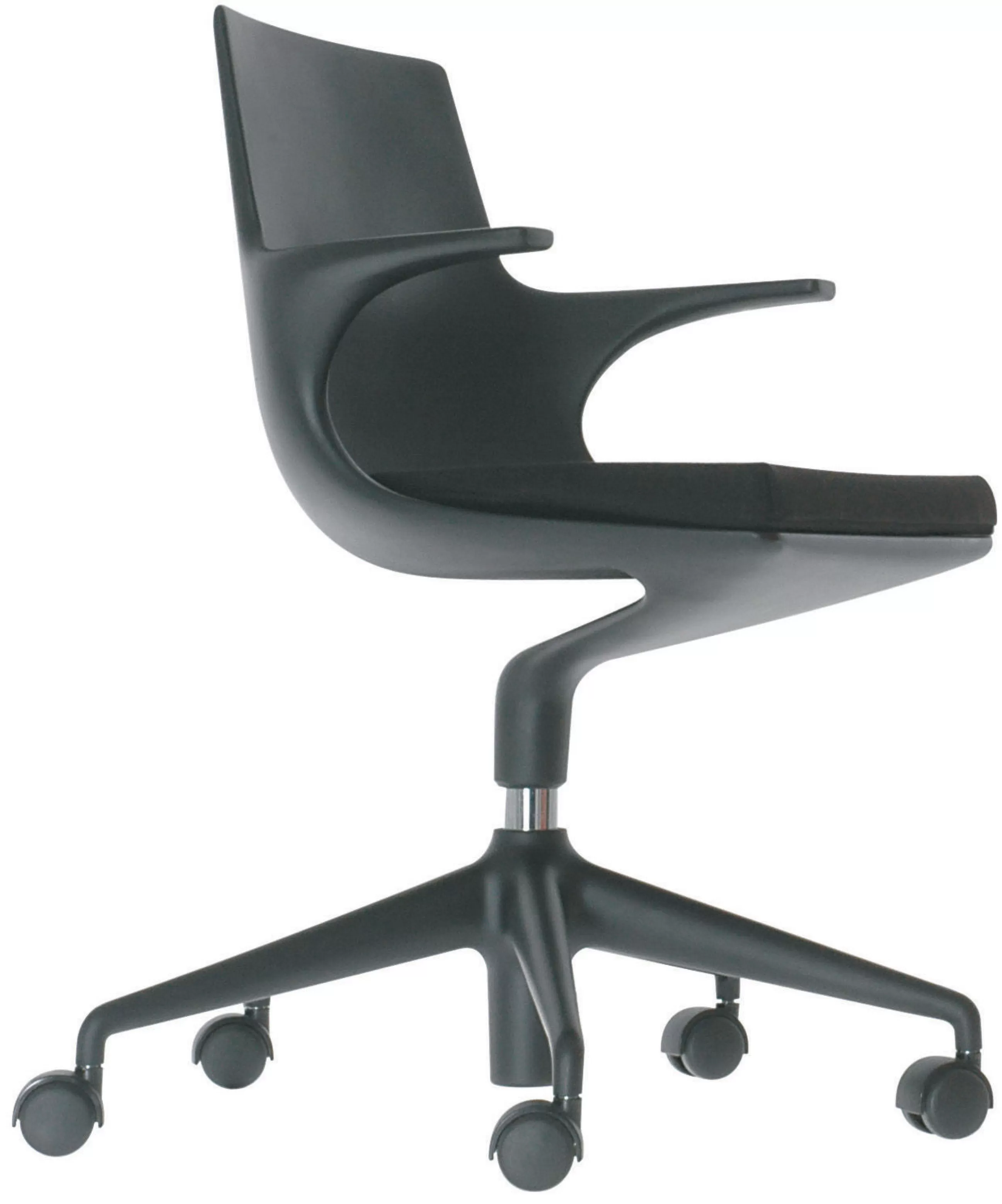 Fauteuils De Bureau>Kartell Fauteuil A Roulettes Spoon Chair Plastique / Rembourre - Noir