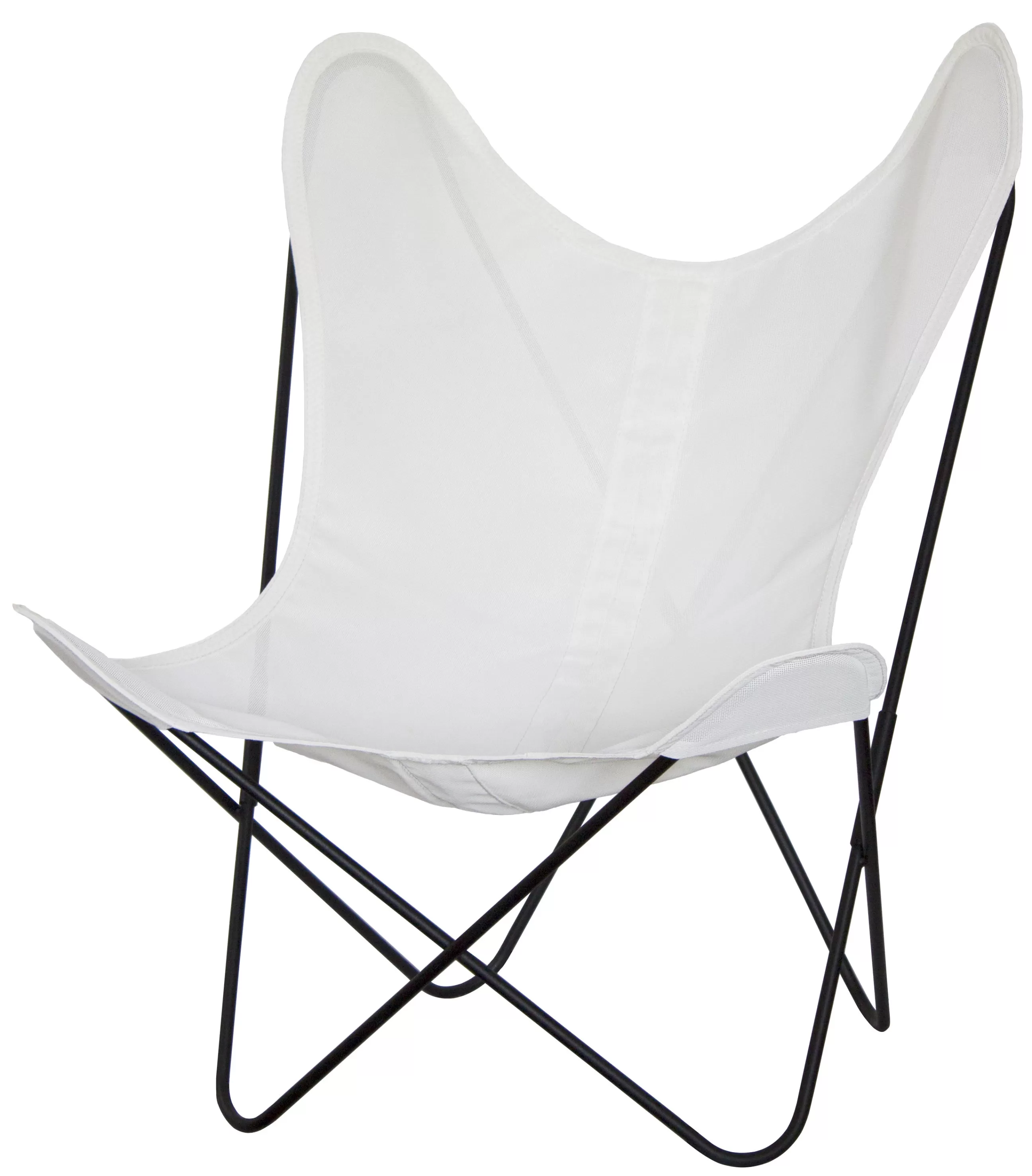 Chaises De Jardin>AA-New Design Fauteuil Aa Butterfly Outdoor Metal Tissu Blanc / Batyline - Structure Noire - Ivoire - Noir