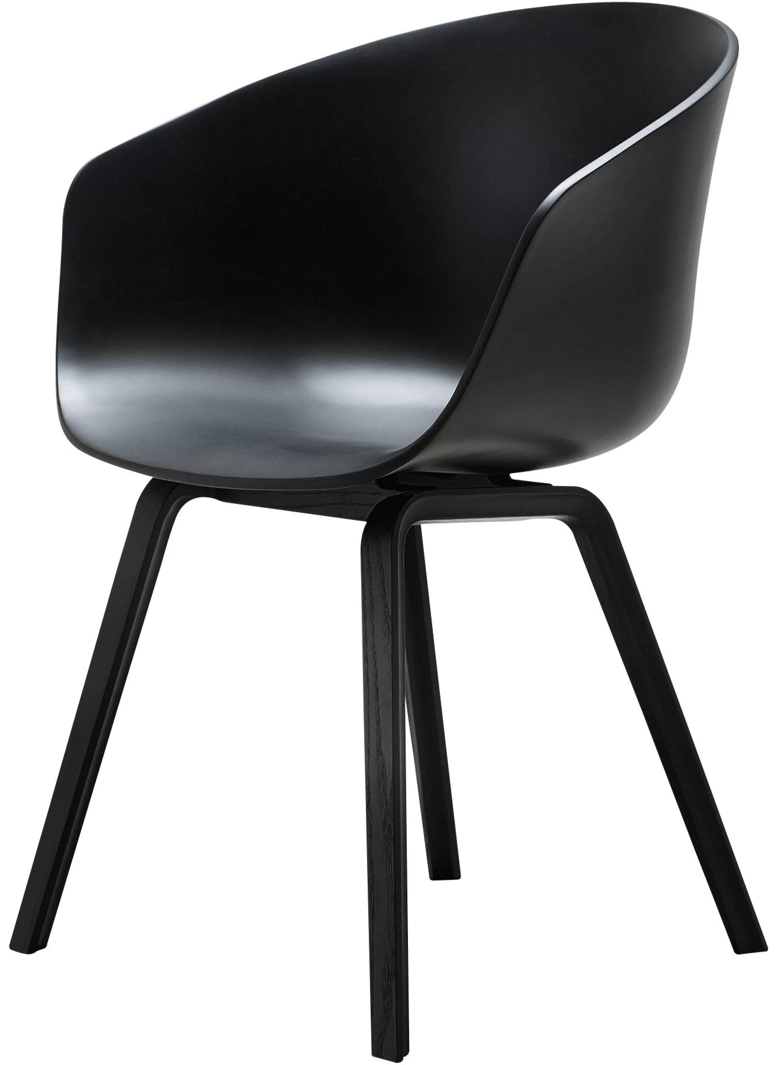 Fauteuils De Bureau>Hay Fauteuil About A Chair Aac22 Plastique Bois / Chene Teinte - Noir
