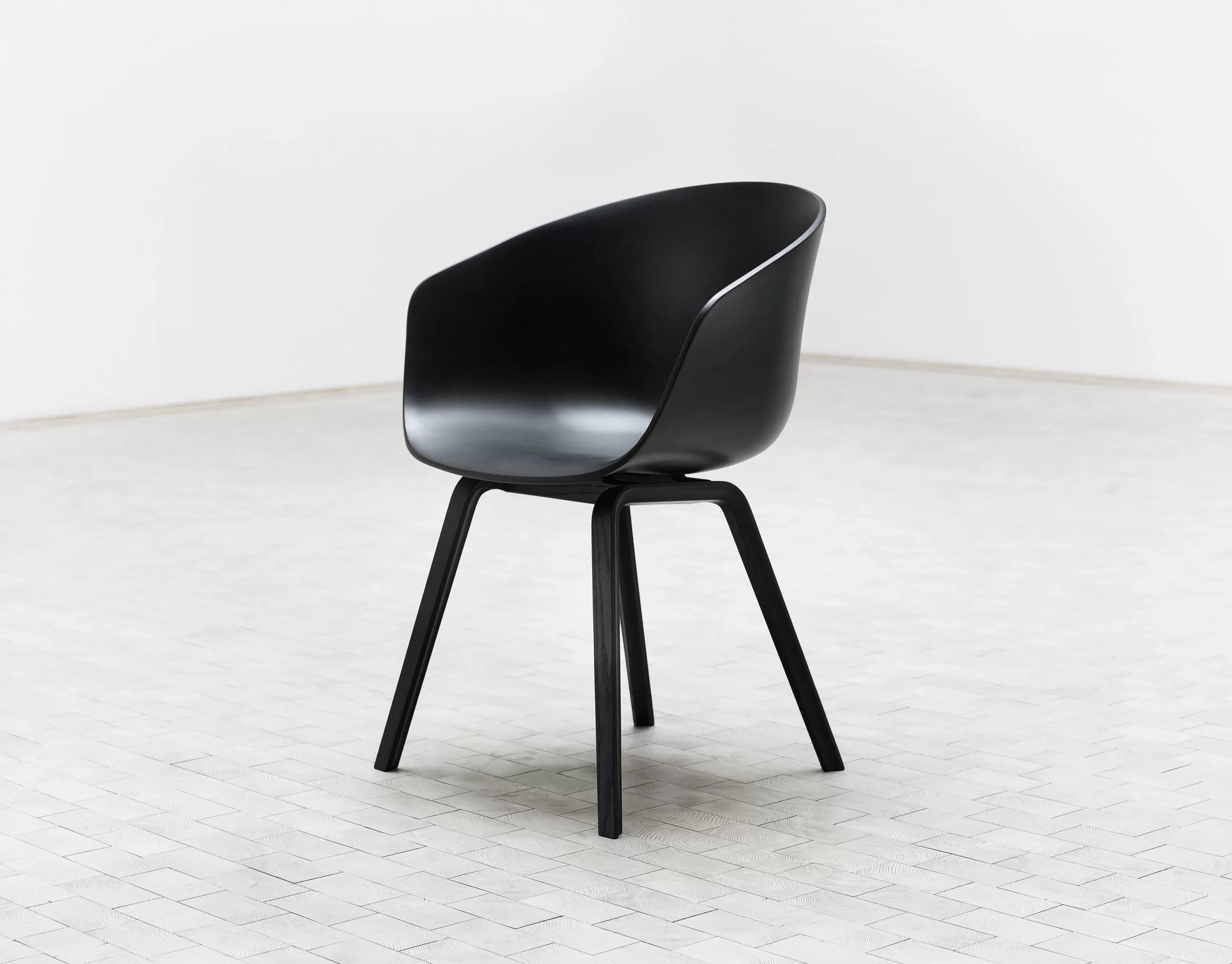 Fauteuils De Bureau>Hay Fauteuil About A Chair Aac22 Plastique Bois / Chene Teinte - Noir