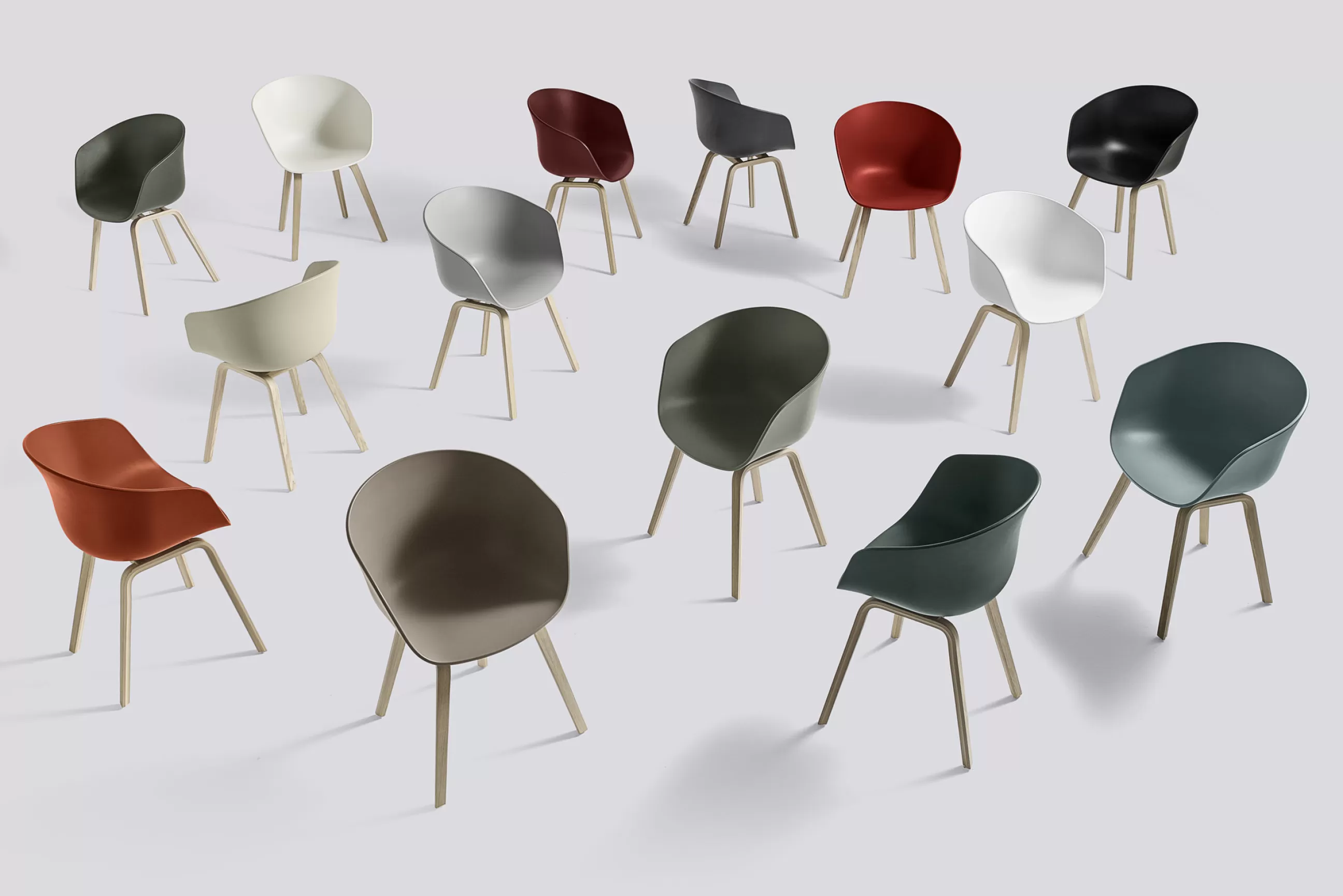 Fauteuils De Bureau>Hay Fauteuil About A Chair Aac22 Plastique Orange Bois Naturel /- Chene Verni Mat