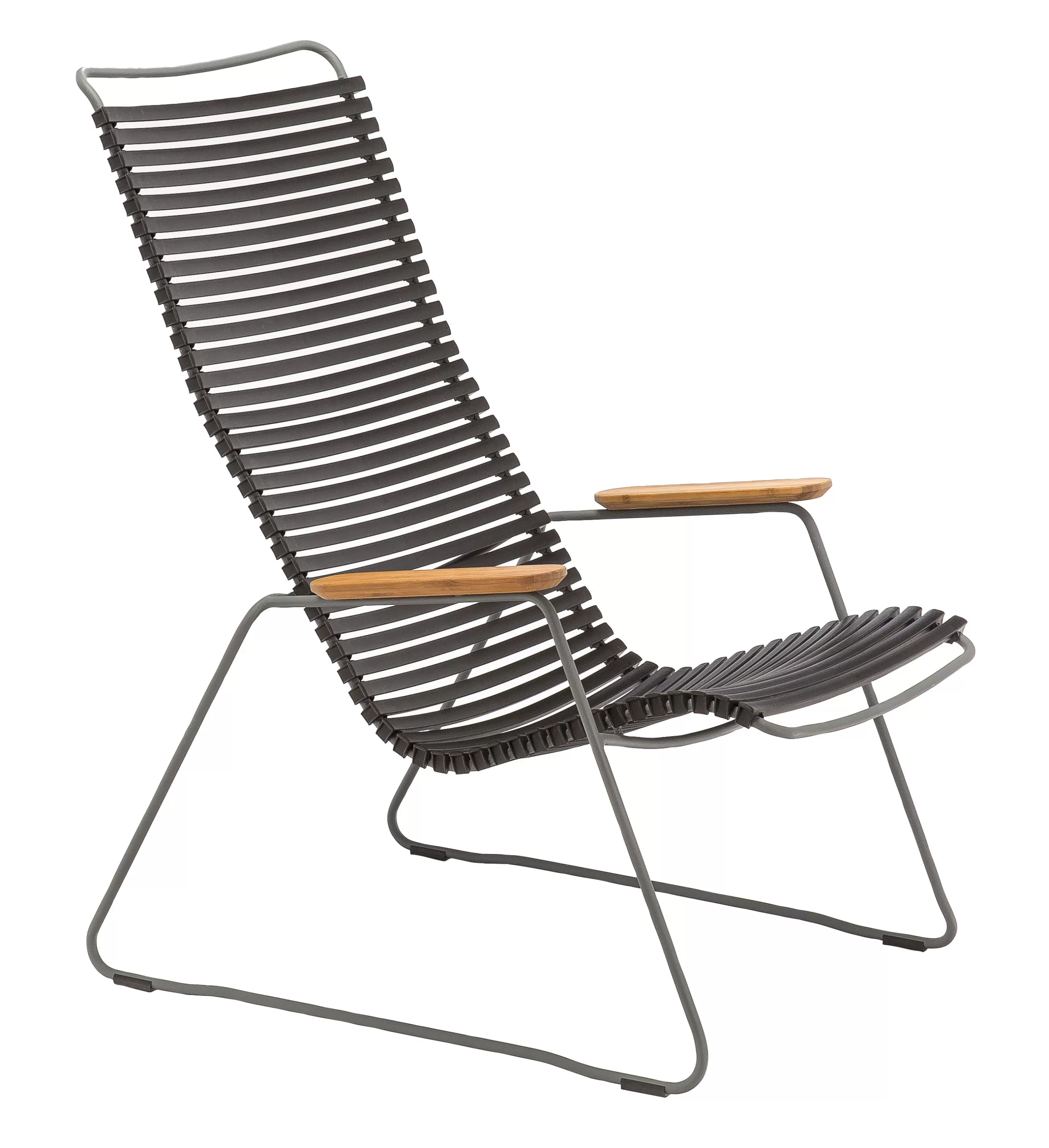 Fauteuils De Jardin>Houe Fauteuil Bas Click Lounge Plastique/ Dossier Haut - Bambou - Noir