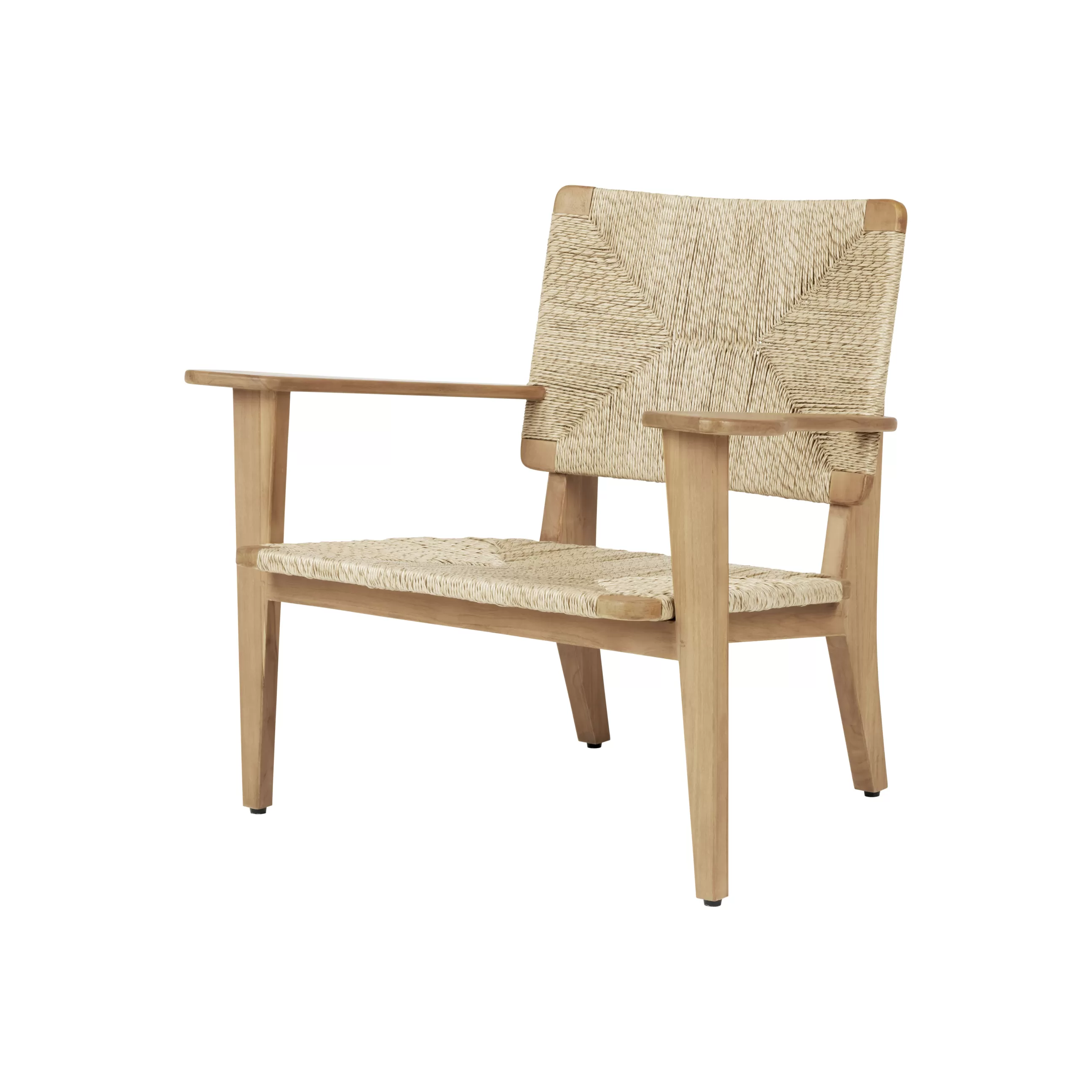 Fauteuils De Jardin>Gubi Fauteuil Bas F-Chair Plastique Beige Bois Naturel / Outdoor - Teck & Corde Polyethylene / Reedition 1949 - Naturel - Teck
