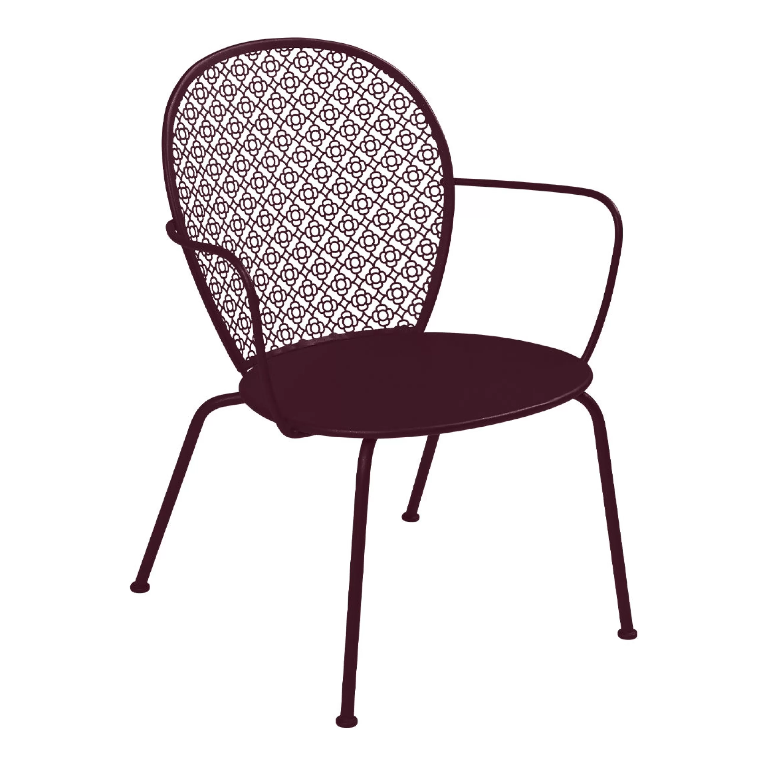 Fauteuils De Jardin>Fermob Fauteuil Bas Lorette Metal Rouge / Metal Perfore - Cerise Noire