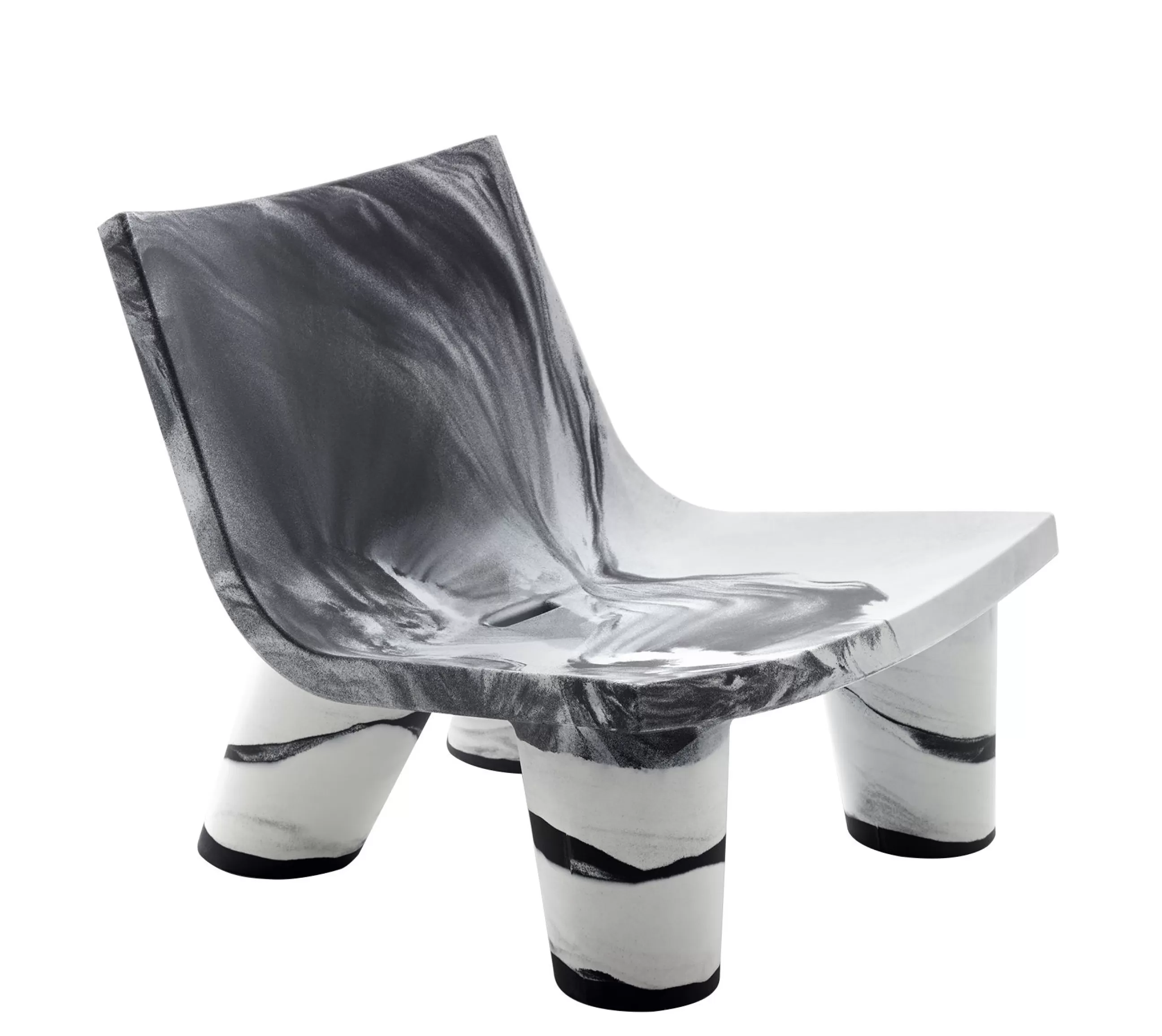 Fauteuils De Jardin>Slide Fauteuil Bas Low Lita Plastique Blanc Noir / Edition Limitee 10 Ans - Blanc - Noir