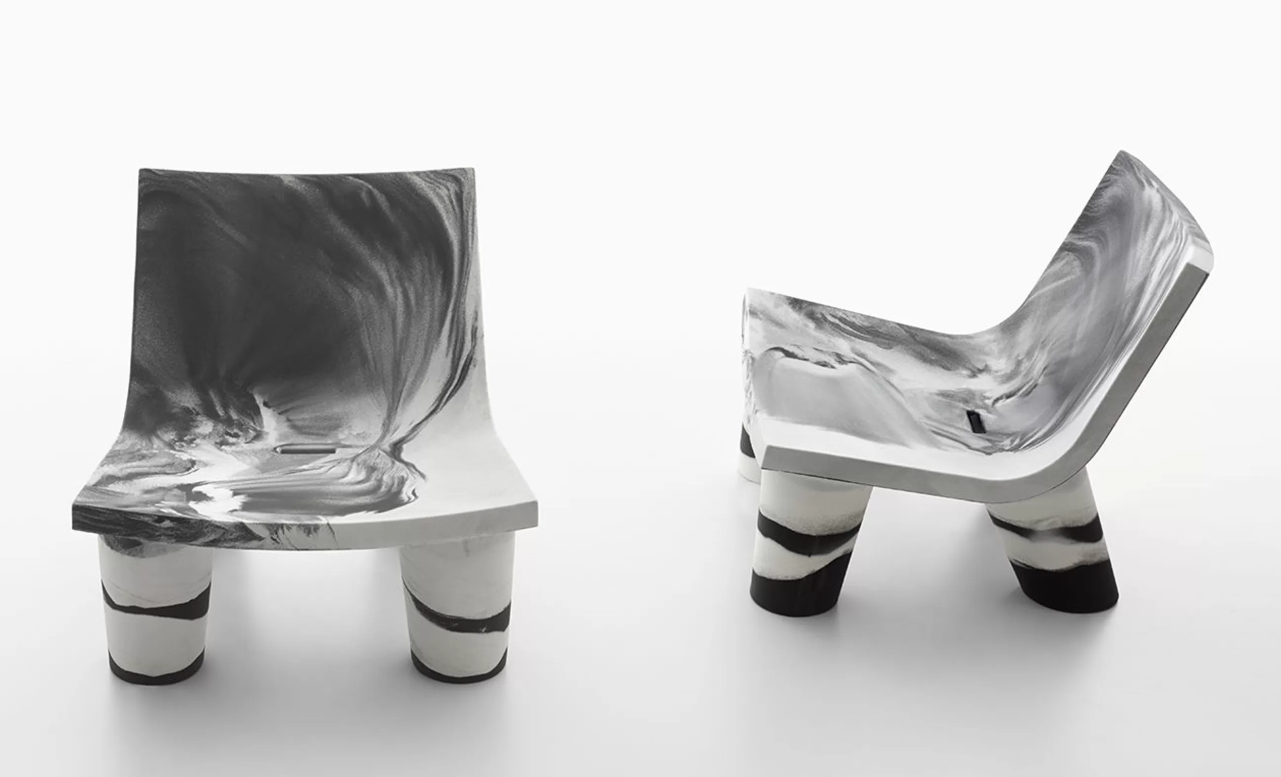 Fauteuils De Jardin>Slide Fauteuil Bas Low Lita Plastique Blanc Noir / Edition Limitee 10 Ans - Blanc - Noir