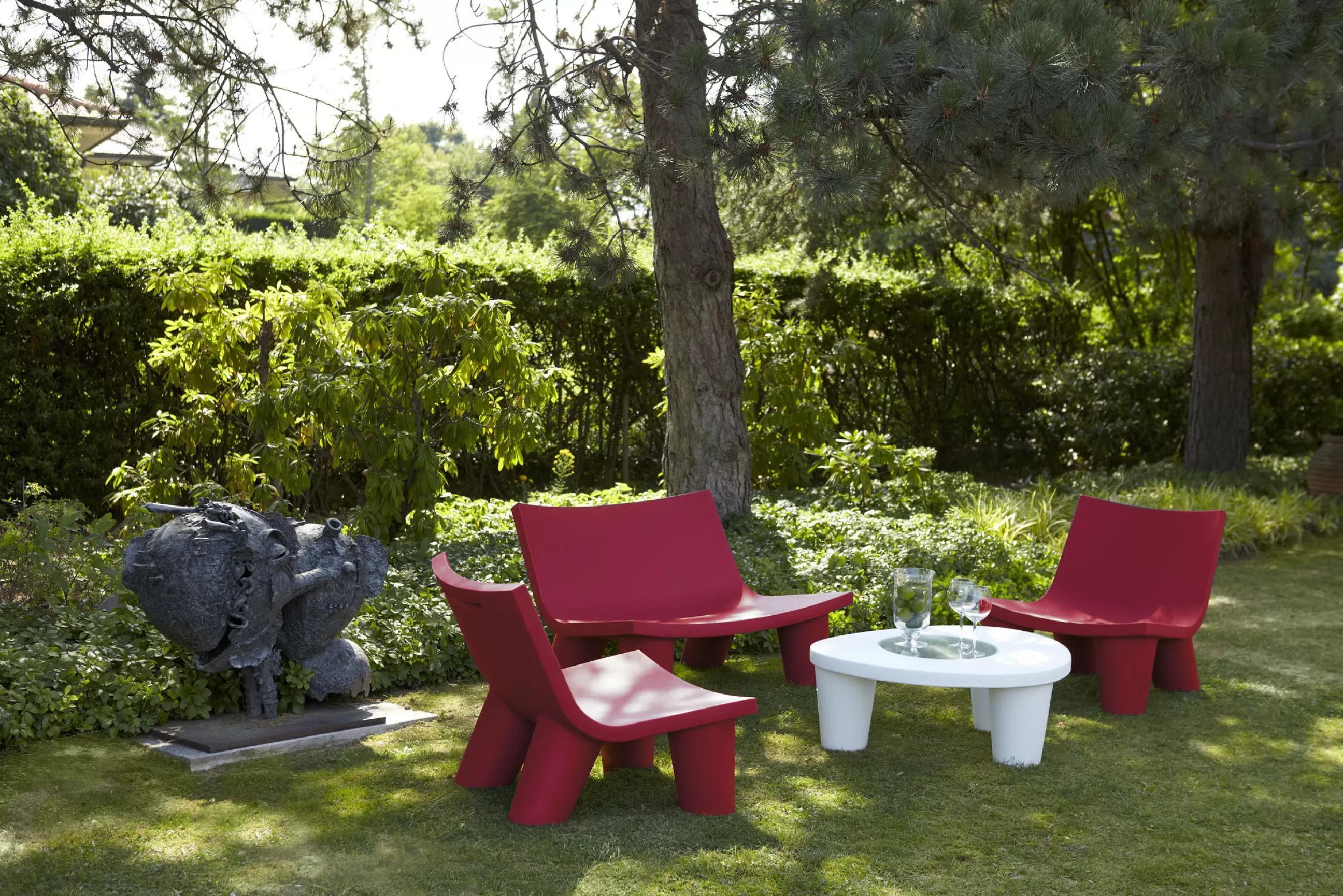Fauteuils De Jardin>Slide Fauteuil Bas Low Lita Plastique Blanc Noir / Edition Limitee 10 Ans - Blanc - Noir