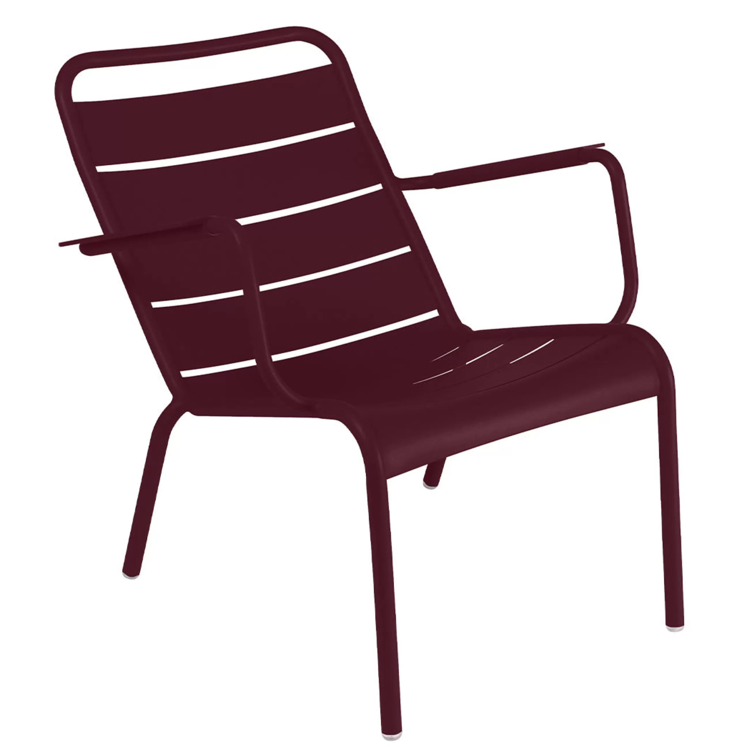 Fauteuils De Jardin>Fermob Fauteuil Bas Luxembourg Metal Rouge / Aluminium - Cerise Noire