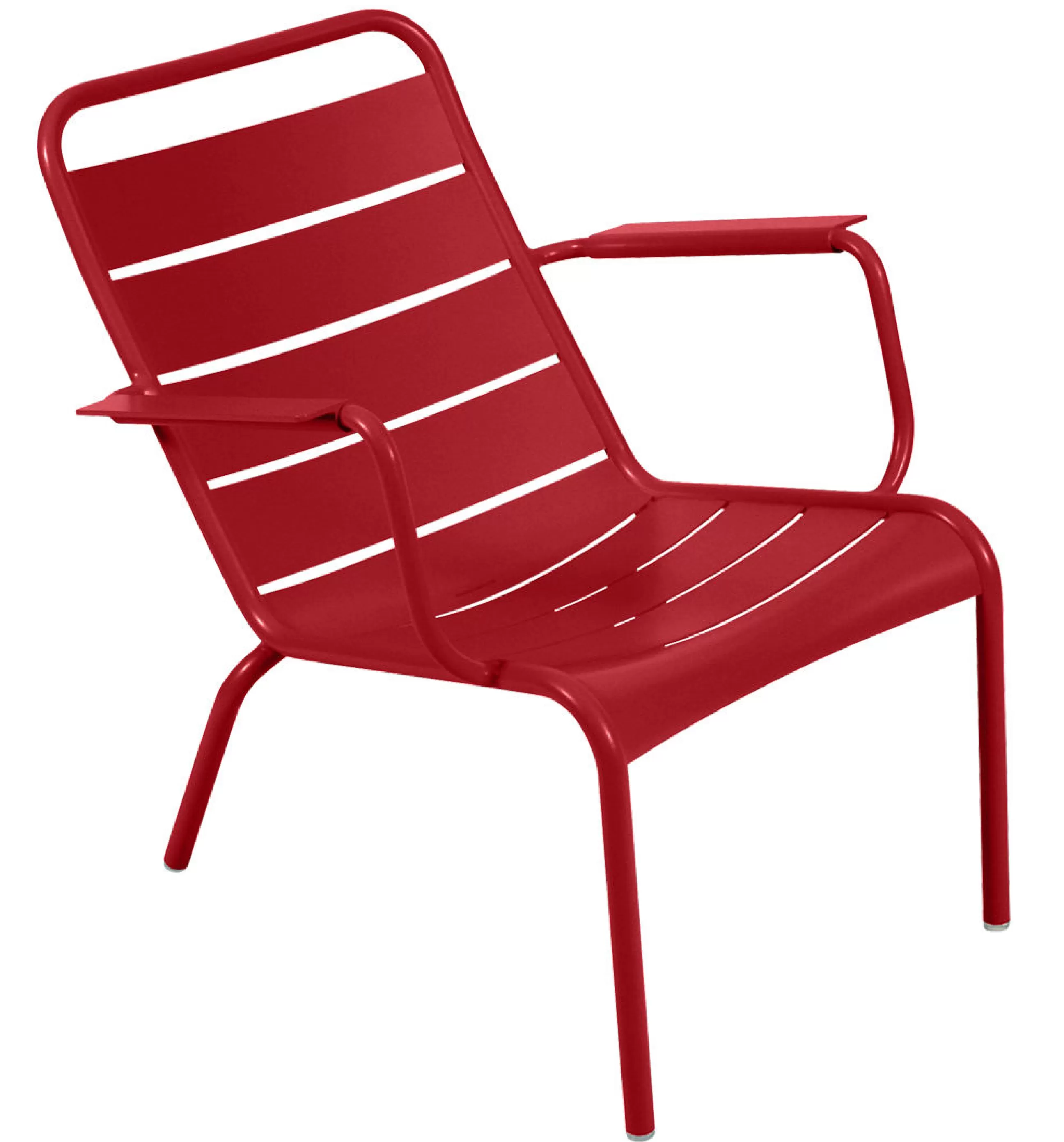 Fauteuils De Jardin>Fermob Fauteuil Bas Luxembourg Metal Rouge / Aluminium - Coquelicot