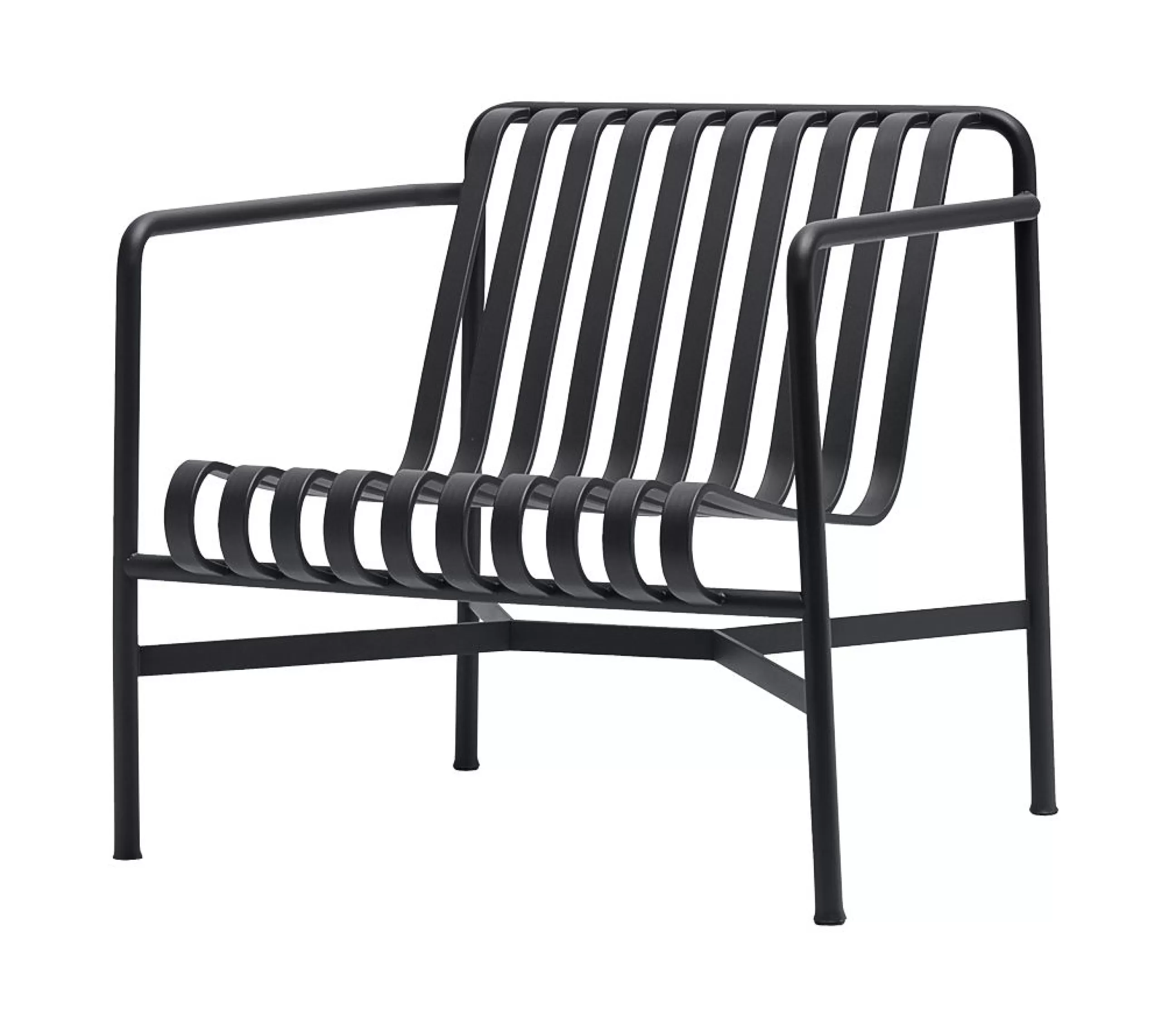 Fauteuils De Jardin>Hay Fauteuil Bas Palissade Metal Gris Noir / Dossier Bas - R & E Bouroullec - Anthracite