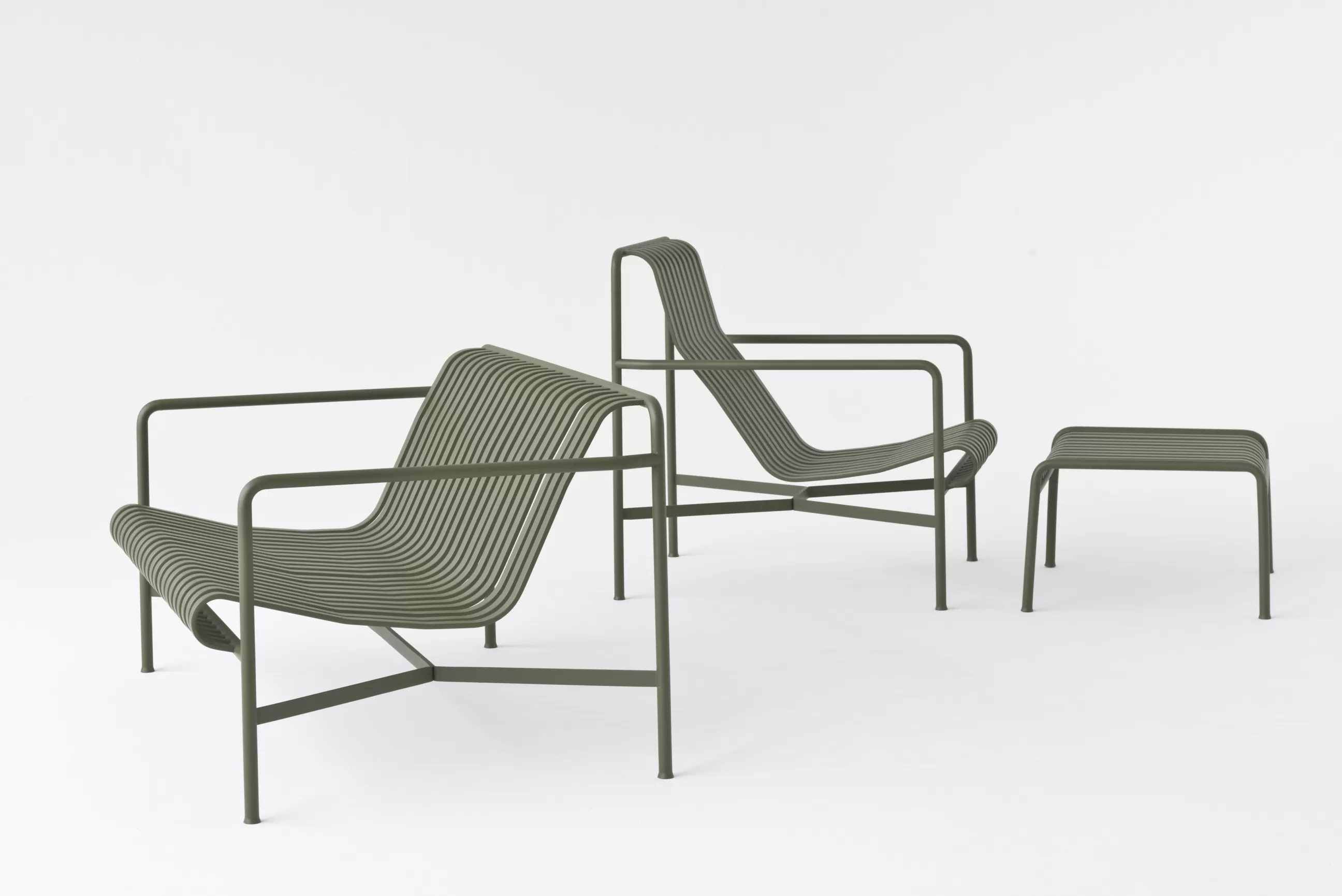 Fauteuils De Jardin>Hay Fauteuil Bas Palissade Metal Gris Noir / Dossier Bas - R & E Bouroullec - Anthracite