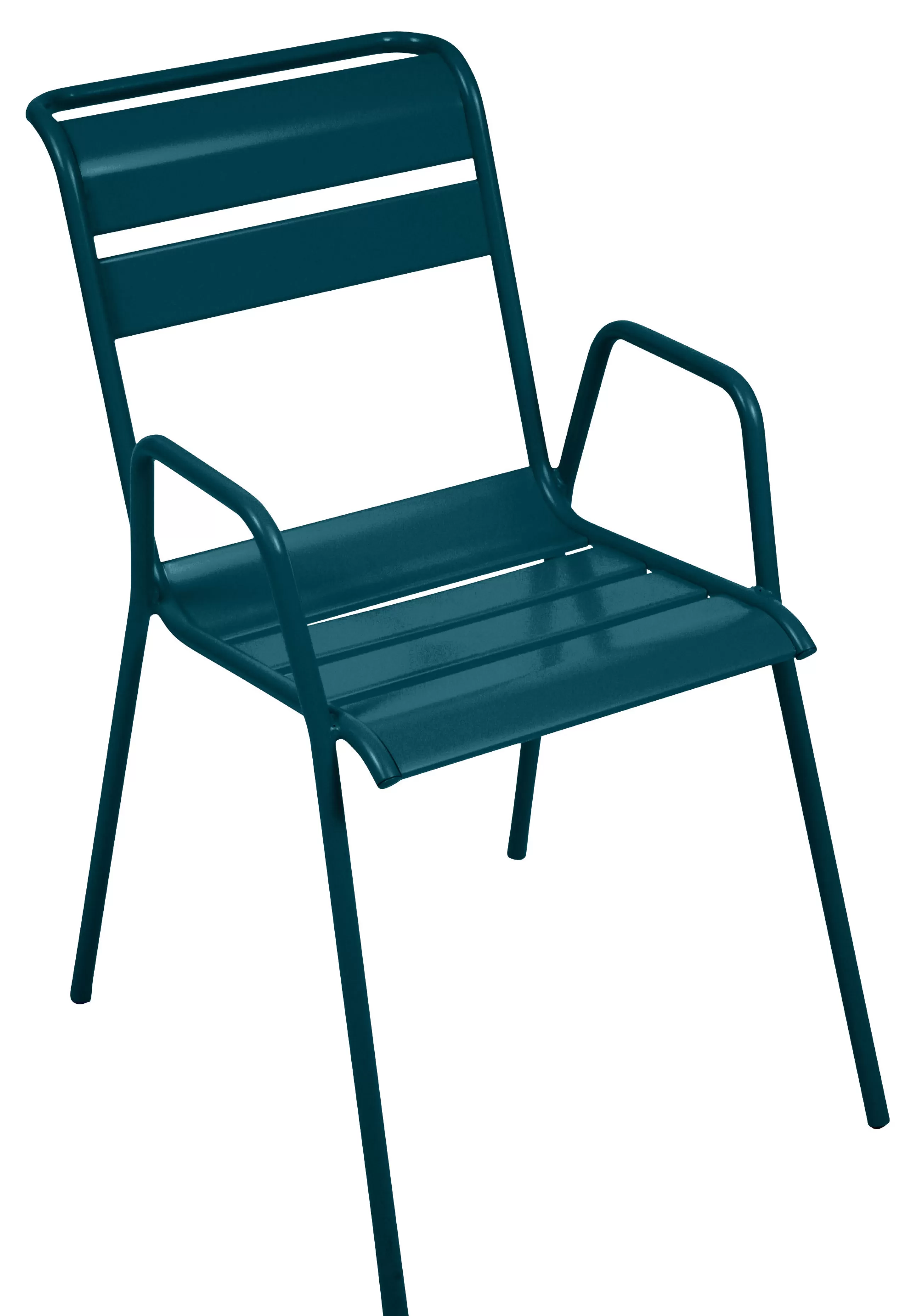 Chaises De Jardin>Fermob Fauteuil Bridge Empilable Monceau Metal Bleu / L 52 Cm - Bleu Acapulco