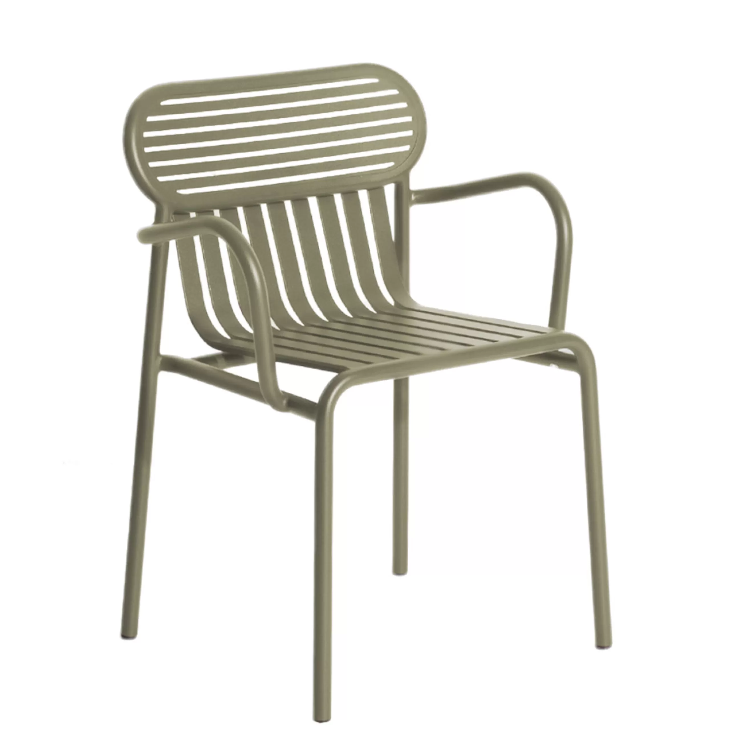 Chaises De Jardin>Petite Friture Fauteuil Bridge Week-End Metal Vert / Empilable - Aluminium - Vert Jade