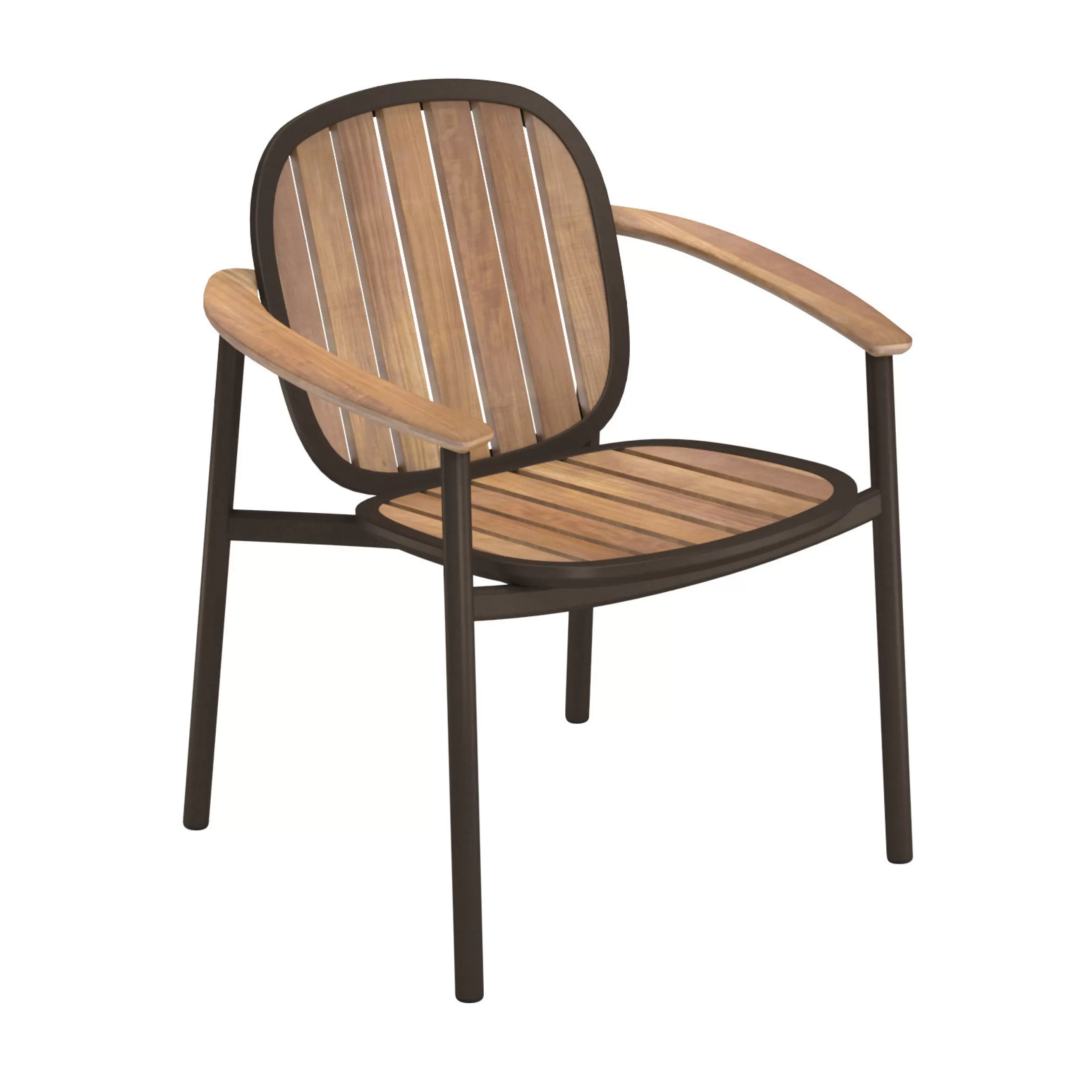 Tabourets De Bar D'extérieur>Emu Fauteuil De Repas Empilable Twins Bois Marron - Marron D'Inde - Teck