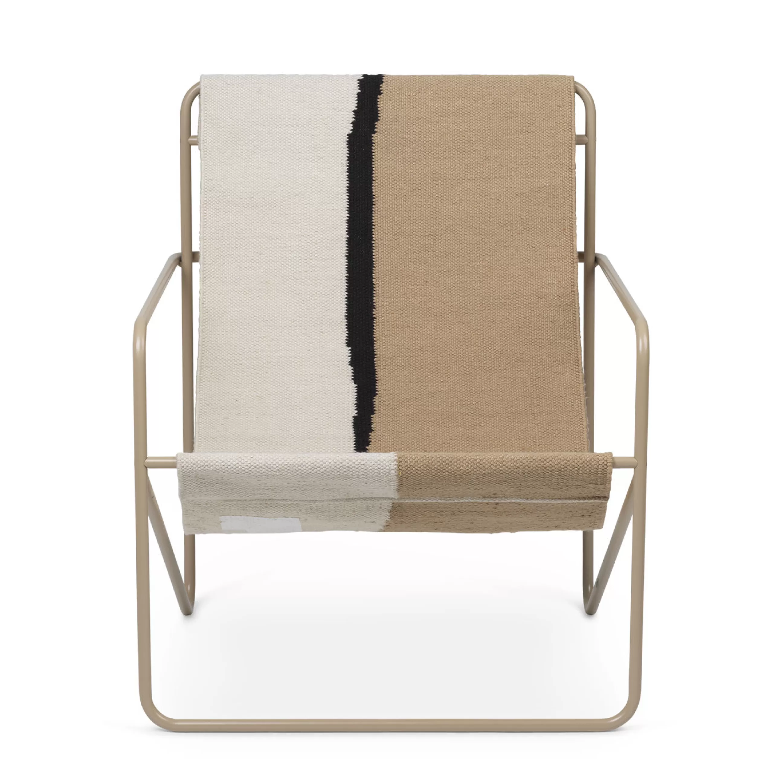 Fauteuils De Jardin>Ferm Living Fauteuil Desert Tissu Blanc Beige / Structure Beige - Bouteilles Plastique Recyclees - Beige - Taupe