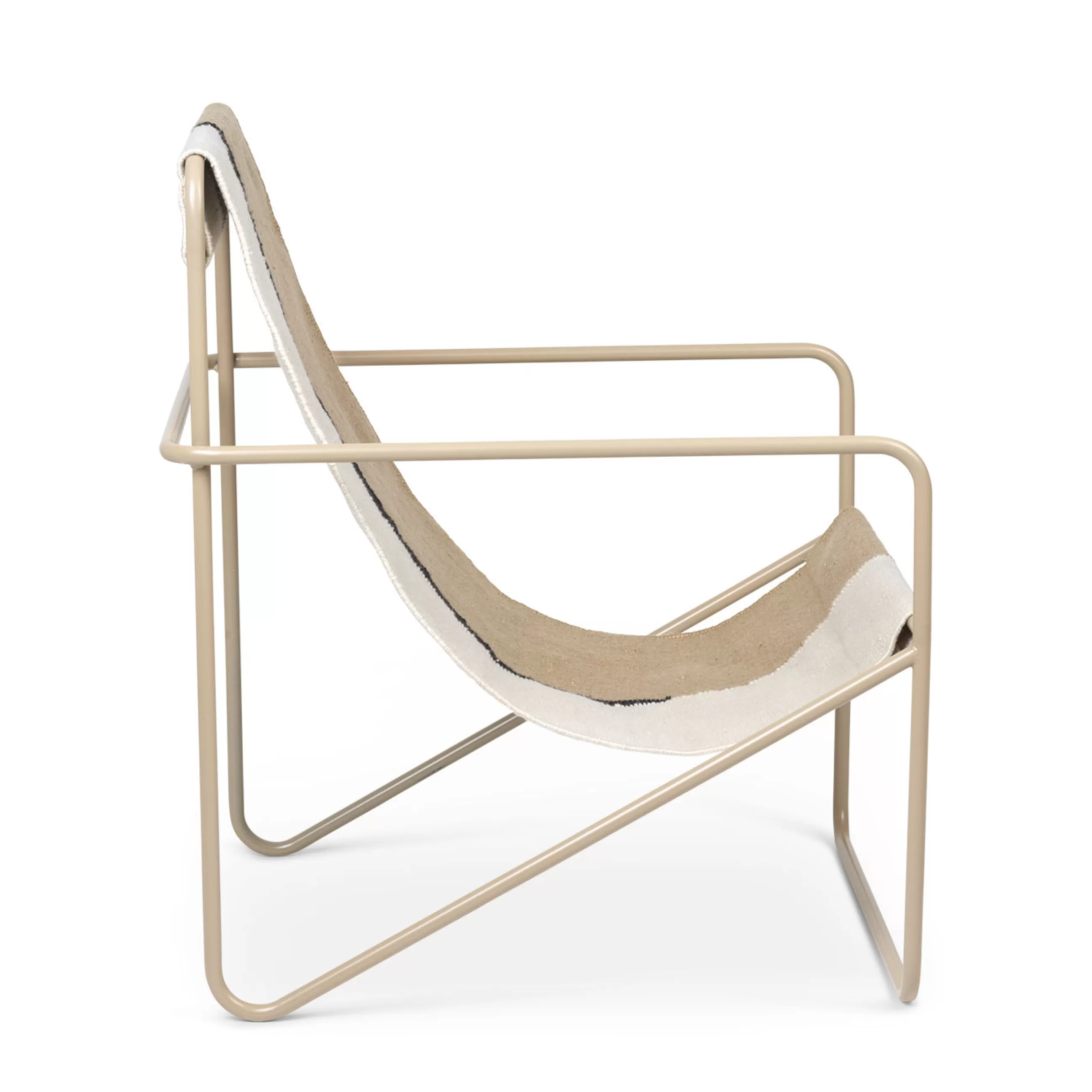 Fauteuils De Jardin>Ferm Living Fauteuil Desert Tissu Blanc Beige / Structure Beige - Bouteilles Plastique Recyclees - Beige - Taupe