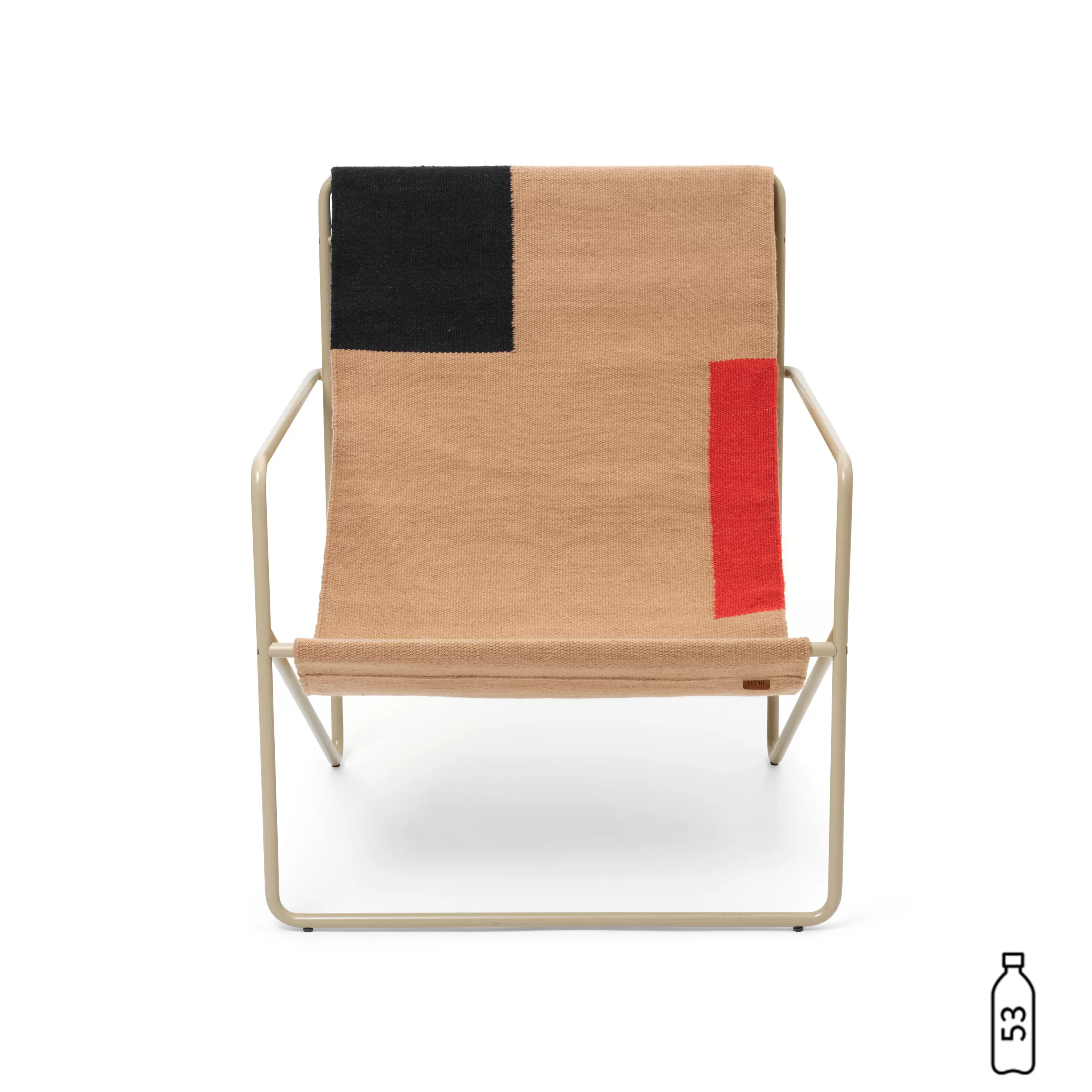 Fauteuils De Jardin>Ferm Living Fauteuil Desert Tissu Multicolore Beige / Structure Beige - Bouteilles Plastique Recyclees - Beige Cachemire - Noir - Orange - Taupe