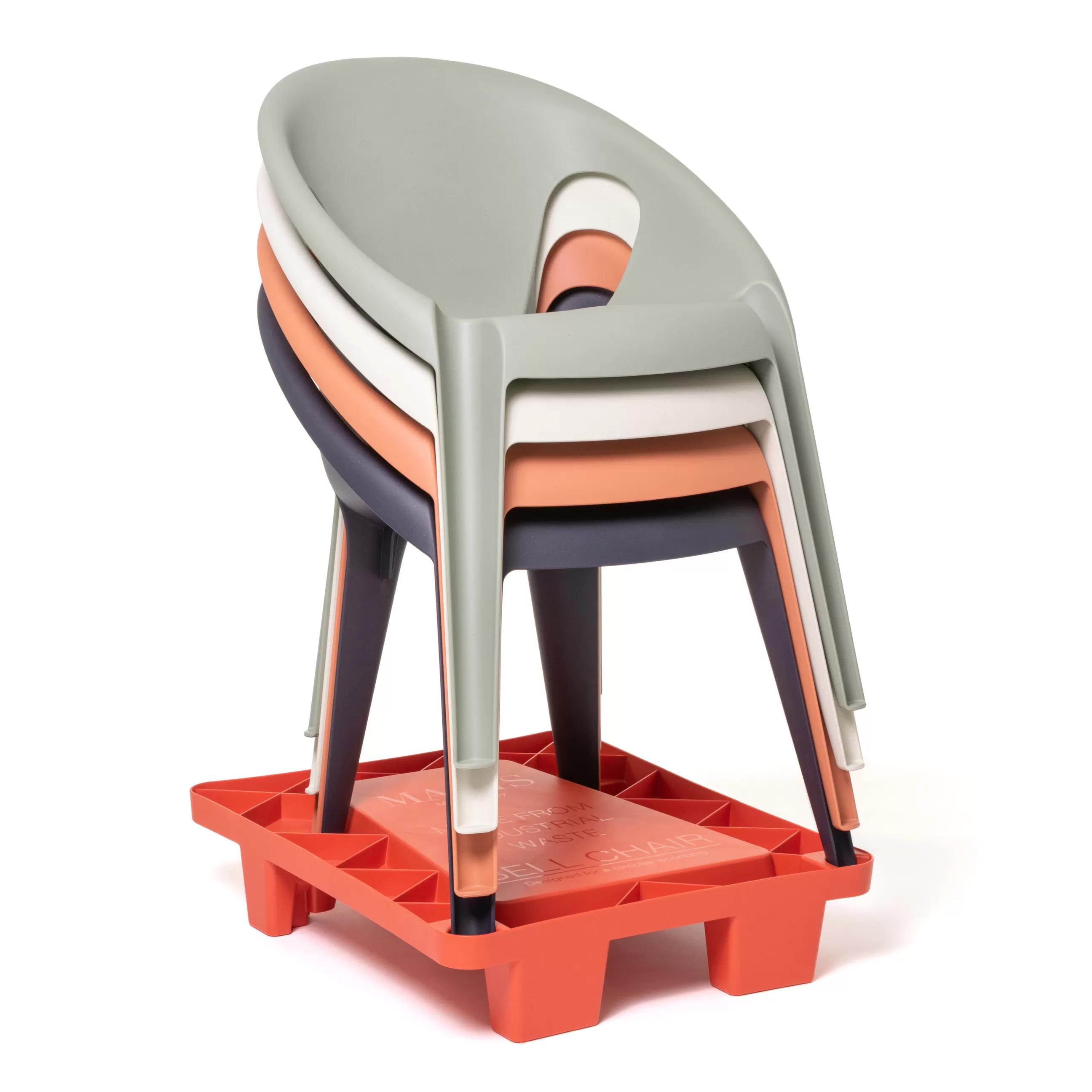 Chaises De Jardin>Magis Fauteuil Empilable Bell Plastique Vert Gris / By Konstantin Grcic / Polypropylene Recycle - Eco-Concu - Gris-Vert Dawn